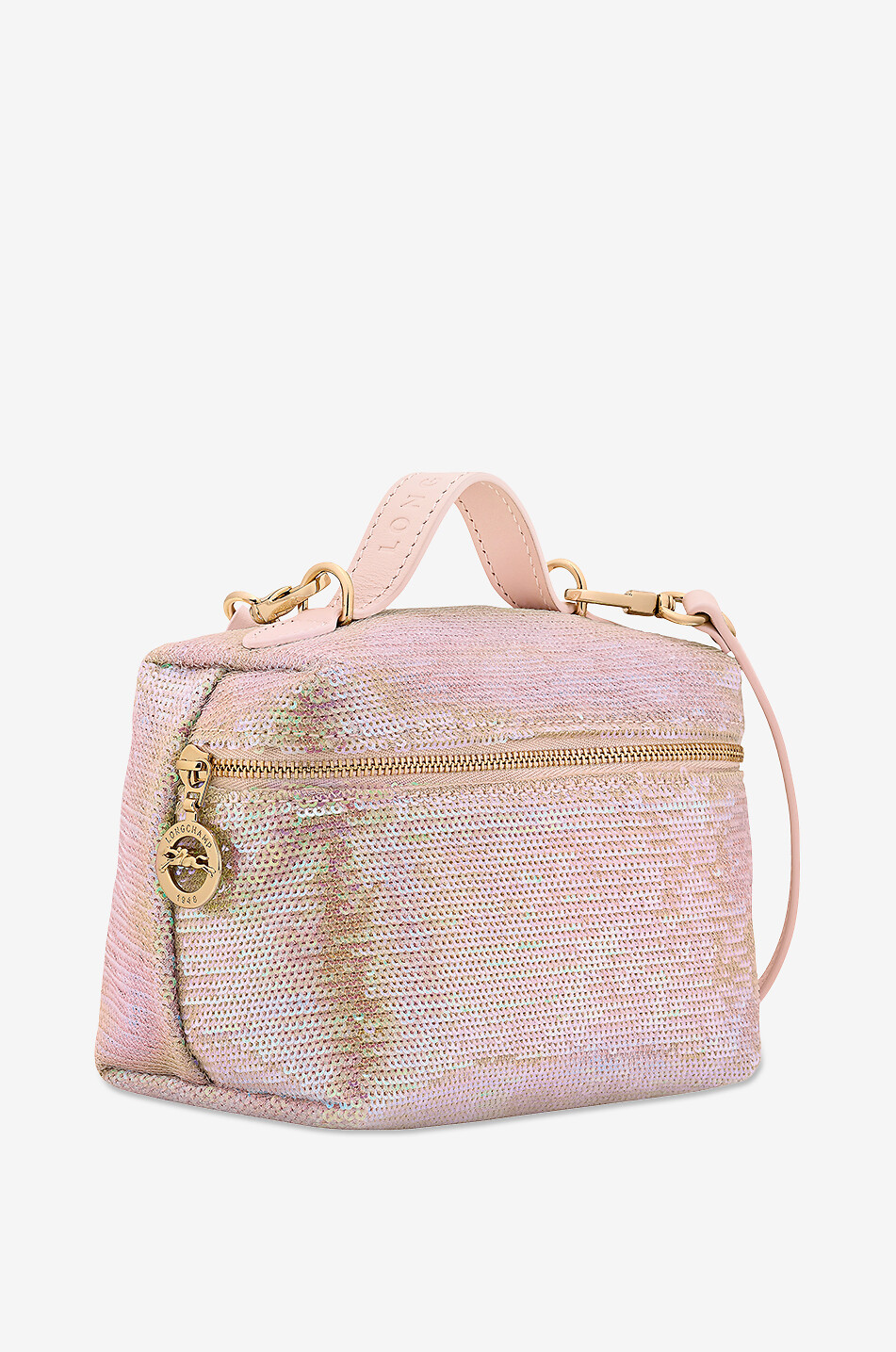 LONGCHAMP Le Pliage Collection XS iridescent sequin shoulder bag Women LIGHT PINK 2