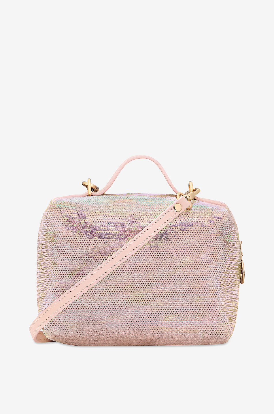 LONGCHAMP Le Pliage Collection XS iridescent sequin shoulder bag Women LIGHT PINK 4