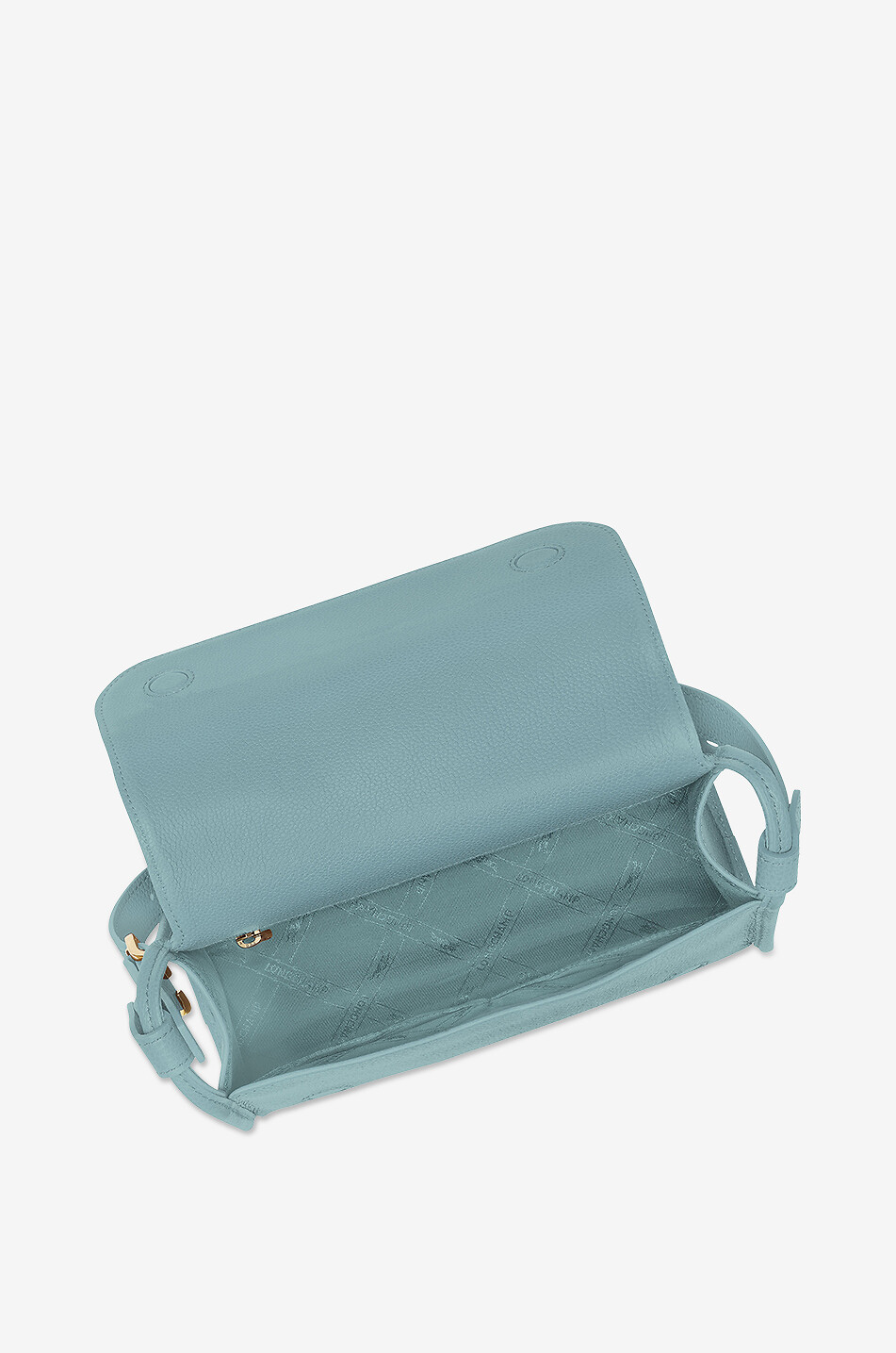 LONGCHAMP Sac porté épaule en cuir grainé Le Foulonné Medium Femme BLEU MOYEN 5