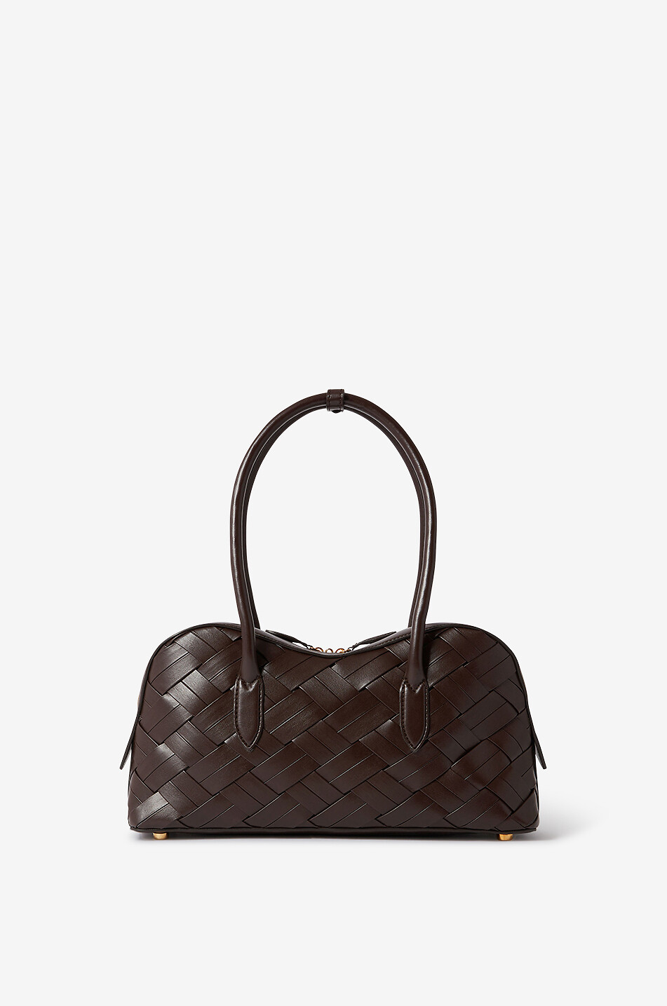 STELLA McCARTNEY Stella Ryder woven vegan leather shoulder bag Women DARK BROWN 6