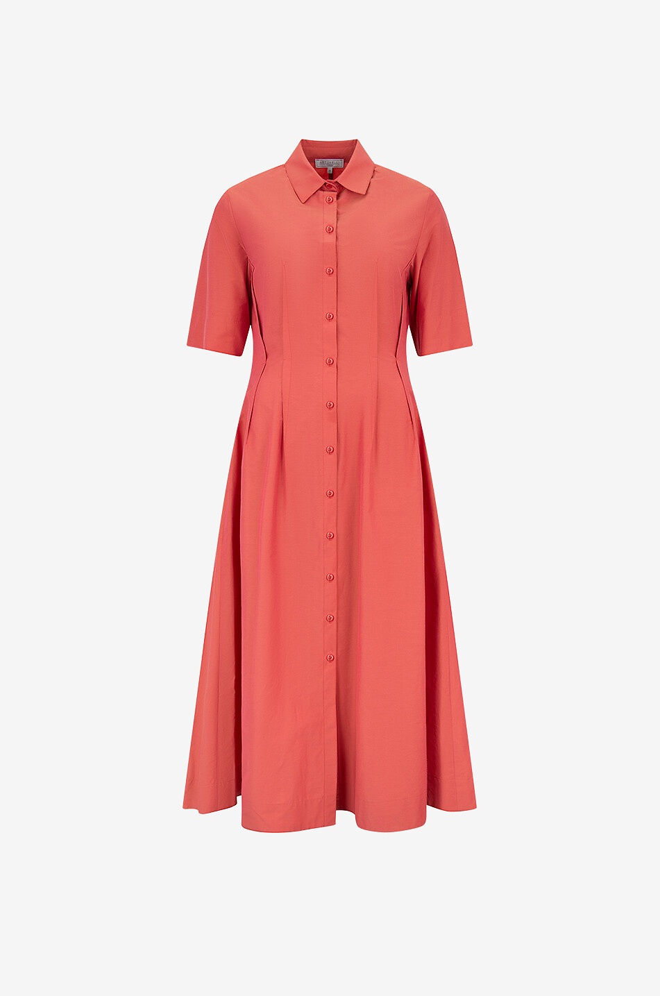ANTONELLI FIRENZE Irisierendes Hemdkleid mit Abnähern New Orleans Damen MITTELROT 1
