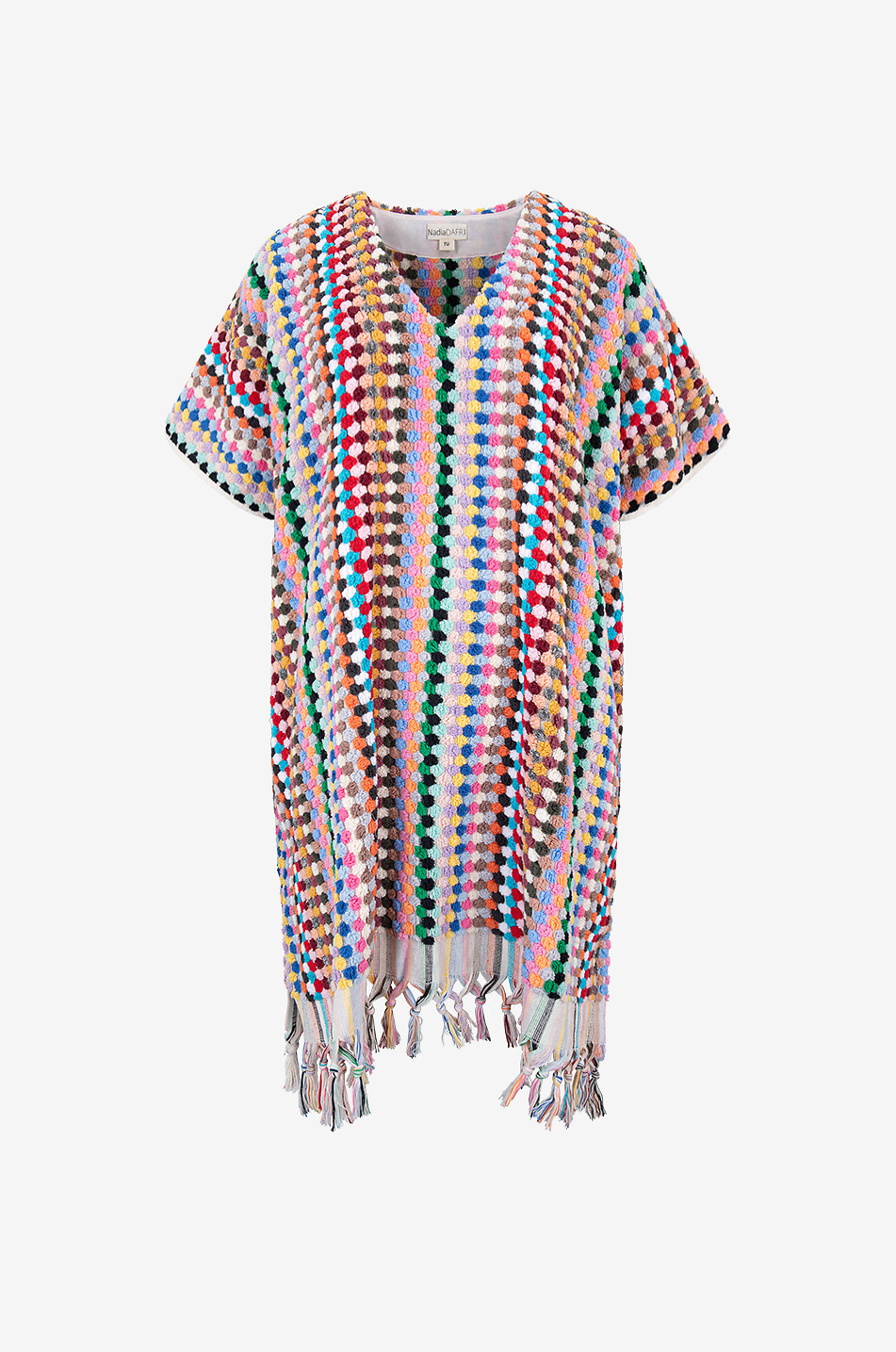 NADIA DAFRI Kurzer Kaftan aus Frottee Recep Haus BUNT 1
