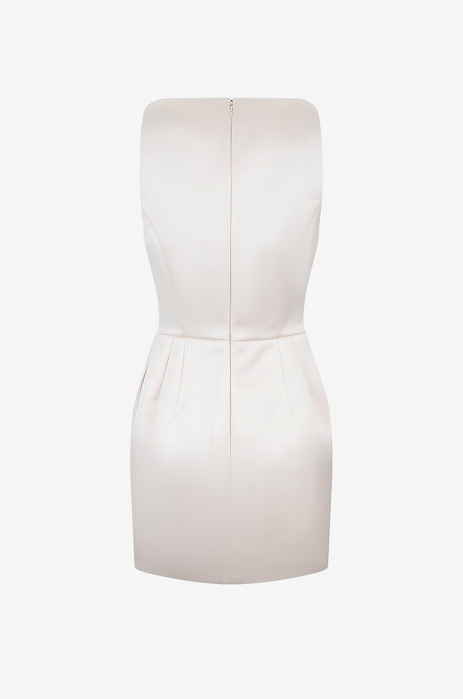 Duchesse mini evening dress with flower appliqué