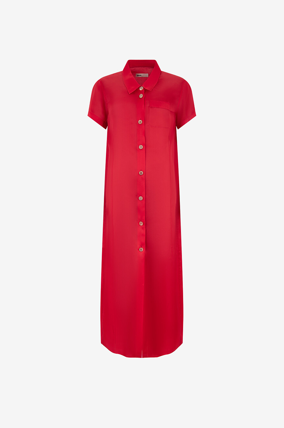 KHAITE Effy straight long organza shirt dress Women RED 1