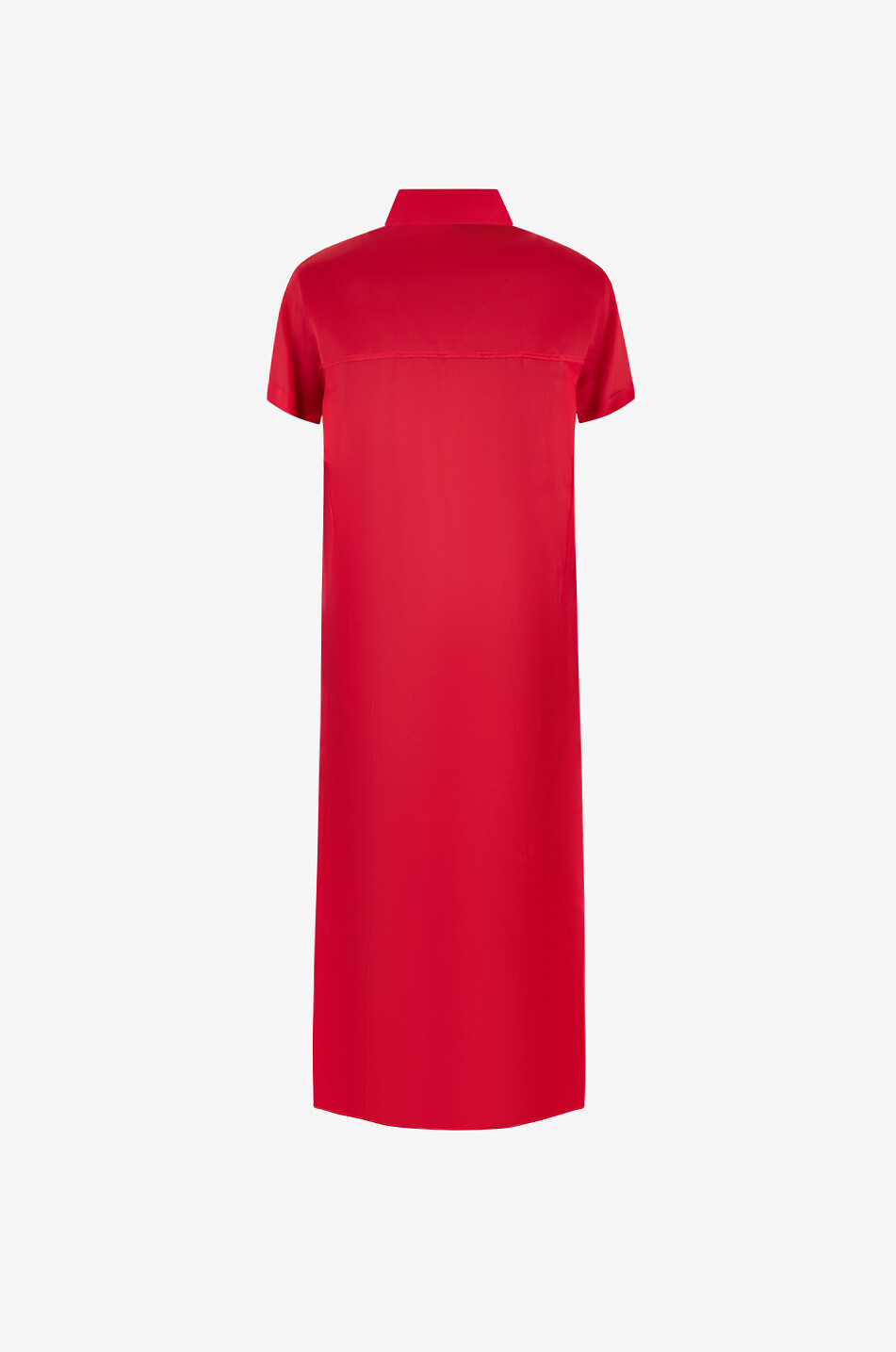 KHAITE Effy straight long organza shirt dress Women RED 2