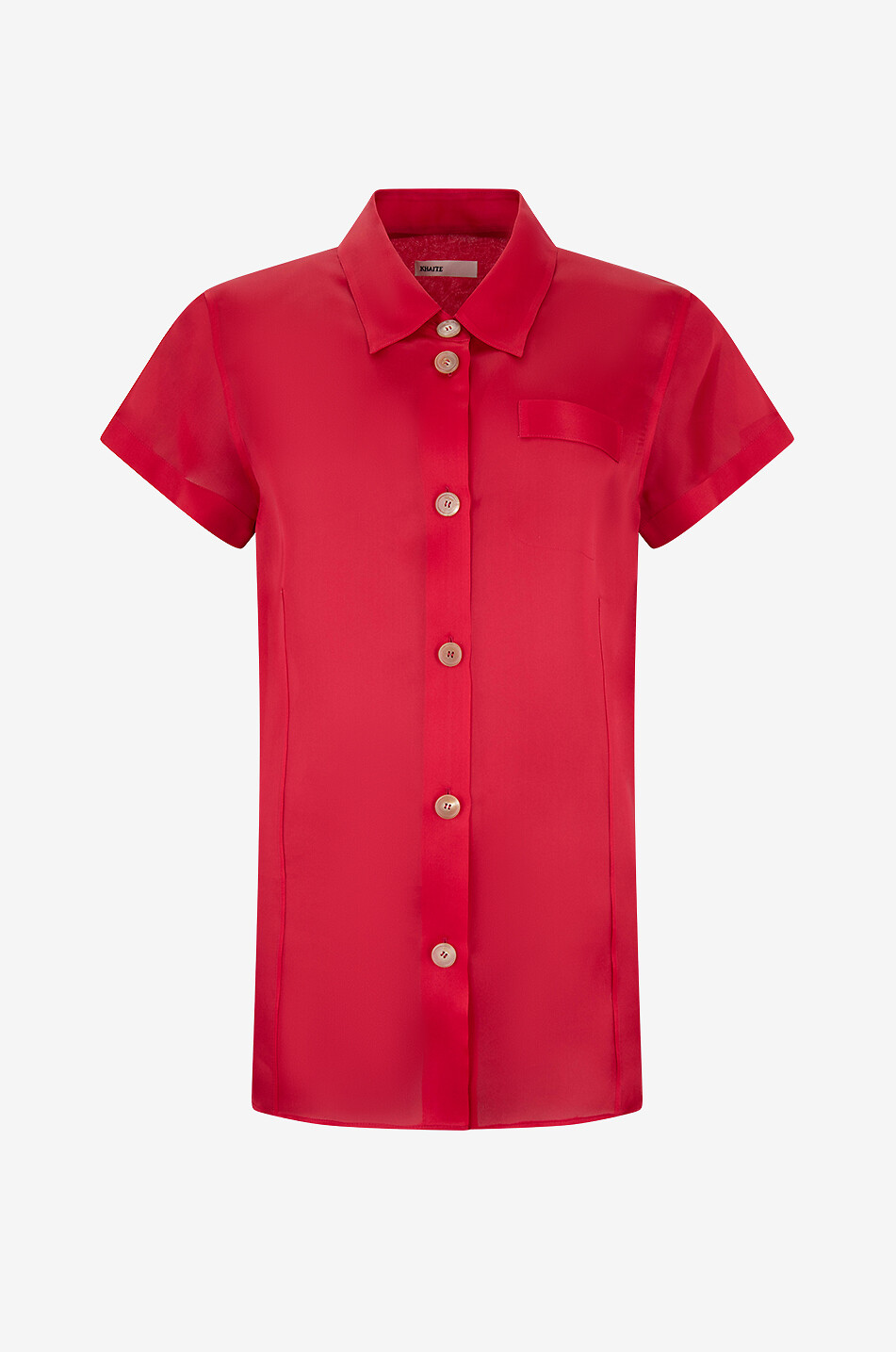 Kurzarm-Hemd aus Seidenorganza Keefe