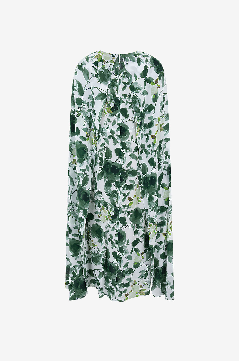 NATAN Cintya long rose-garden printed cape-sleeve silk gown Women GREEN 2