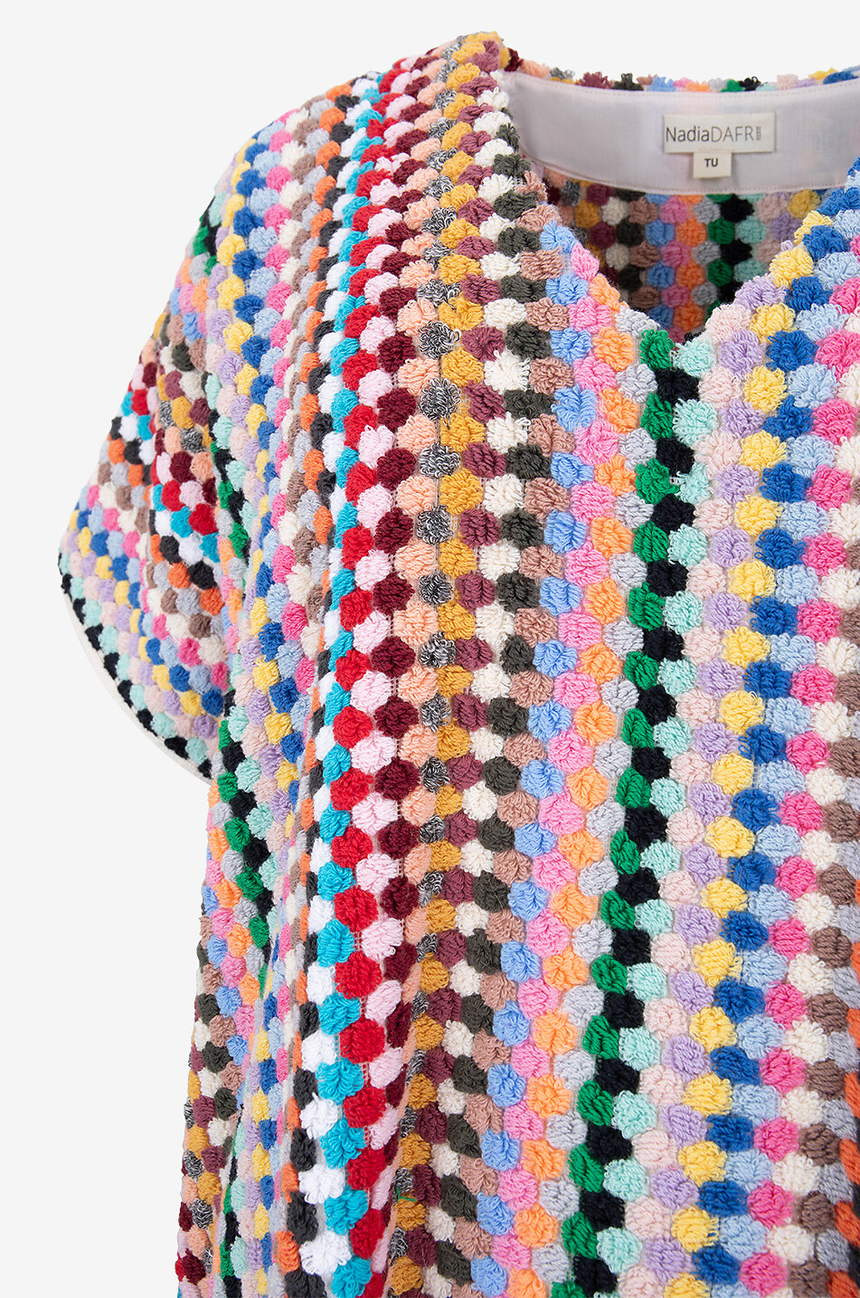 NADIA DAFRI Kurzer Kaftan aus Frottee Recep Haus BUNT 4