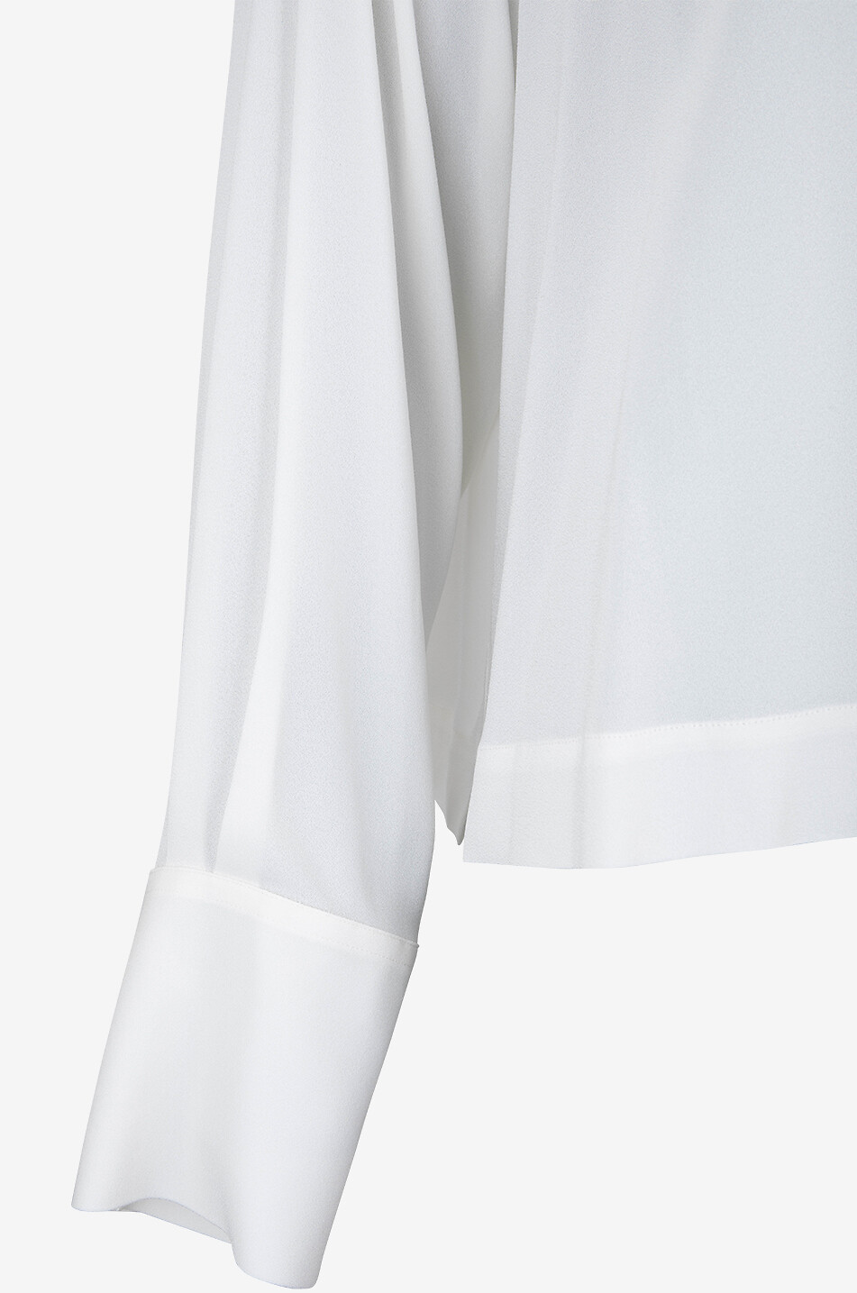 FABIANA FILIPPI Chemise boxy en soie à col mao Henley Filo Diamanté Femme BLANC 3