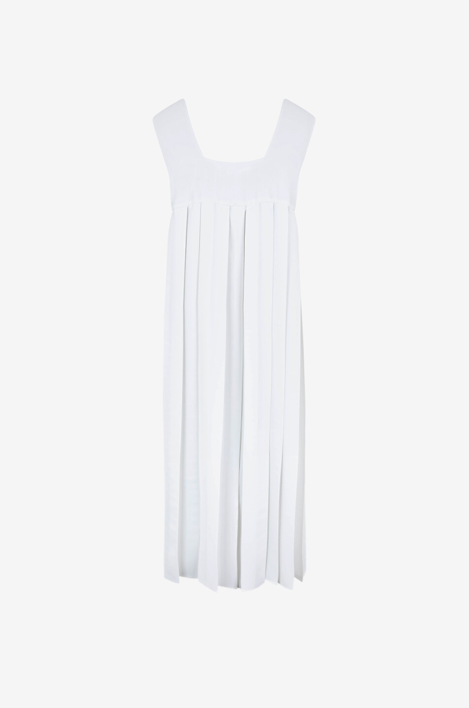 FABIANA FILIPPI Robe empire midi plissée à broderies perles Femme BLANC 2