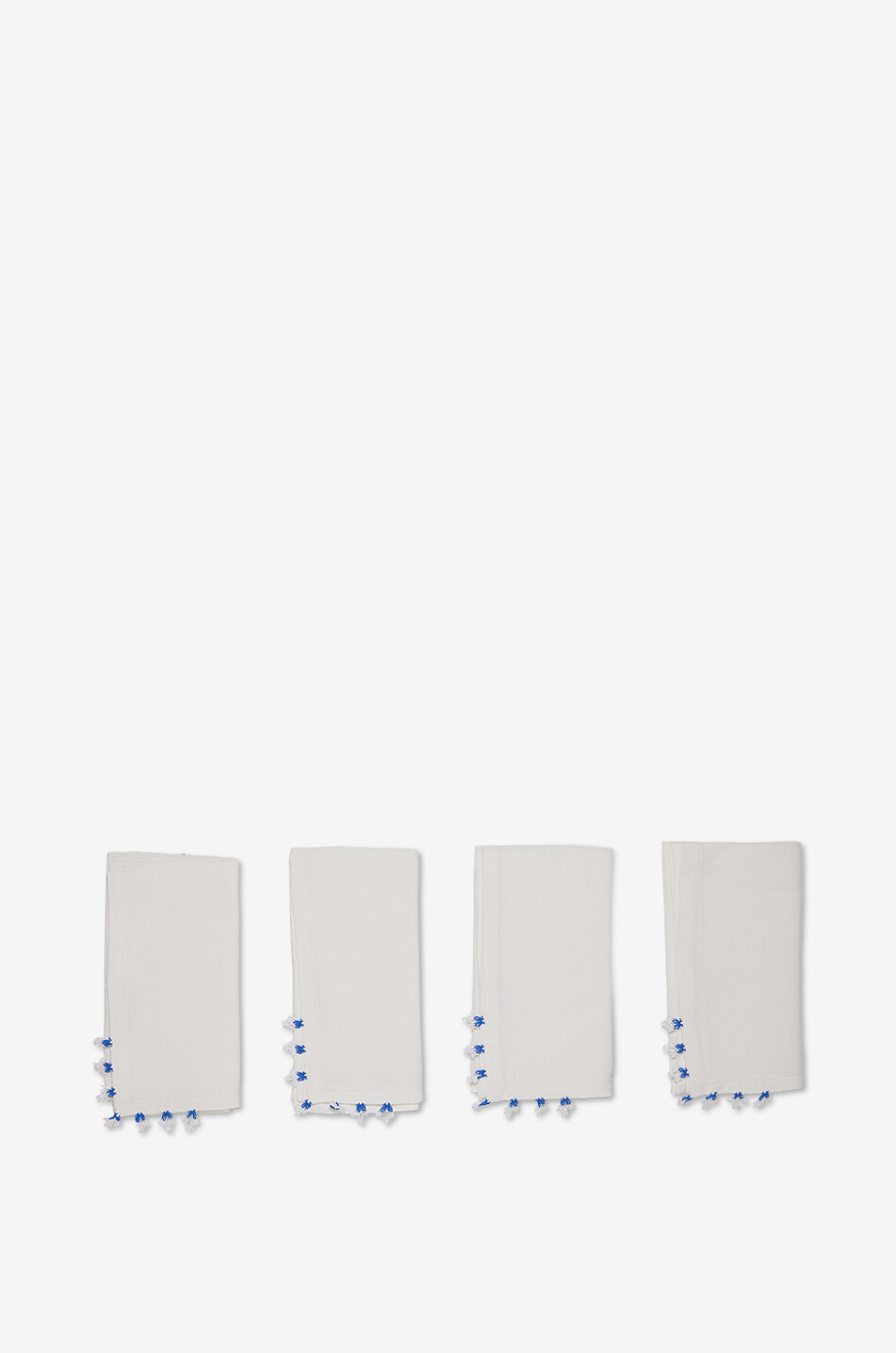 Lot de 4 serviettes à franges Methap