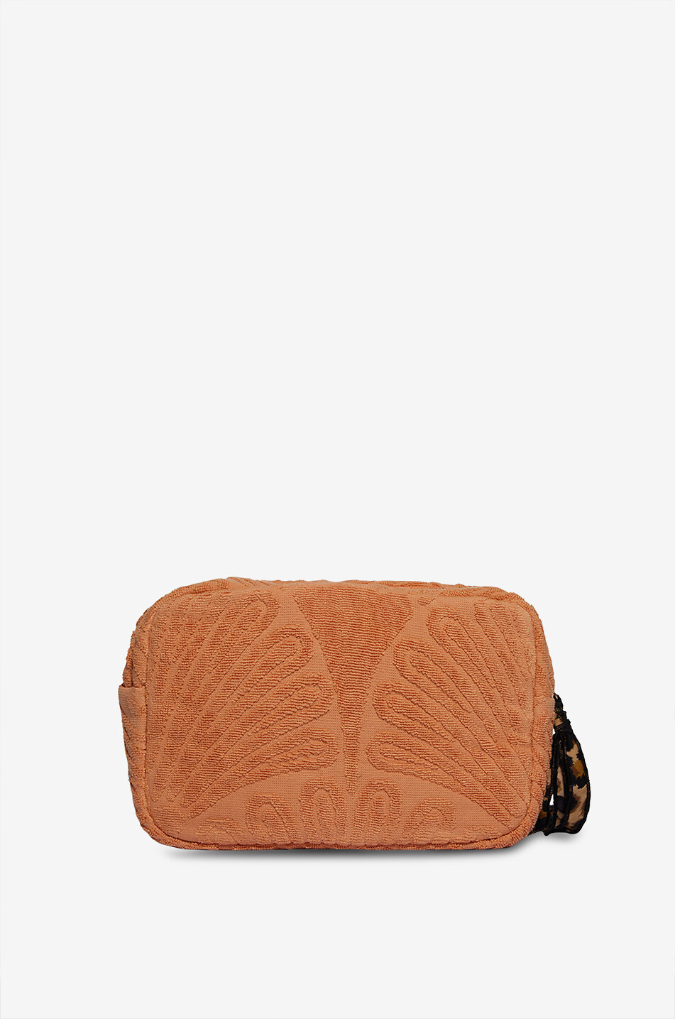 INDIA DEJONCKHEERE Sunburst Serenity Medium embroidered terry pouch Women LIGHT ORANGE 3