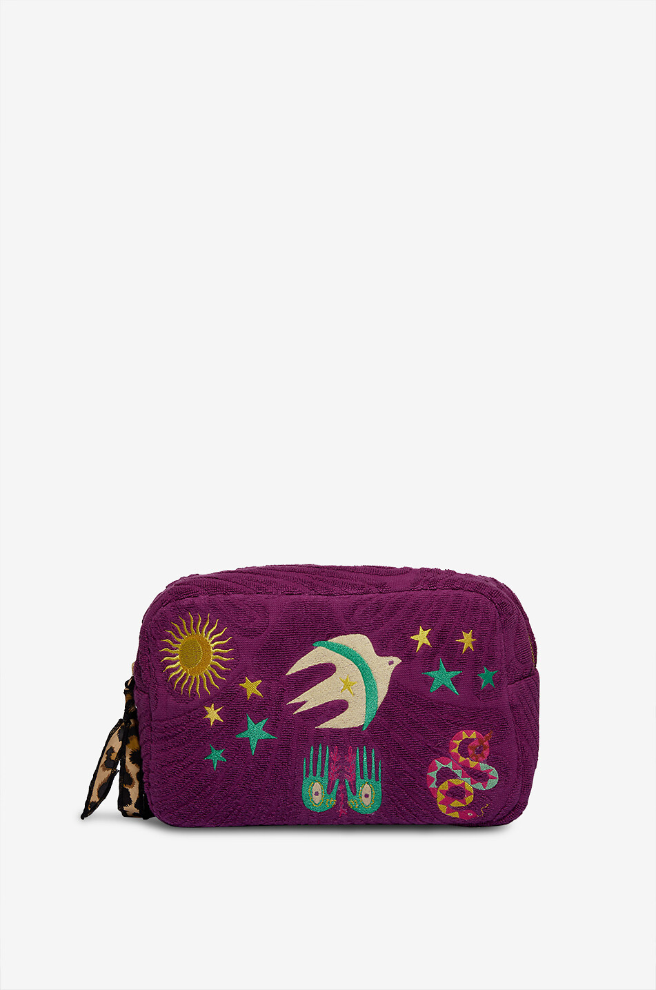 INDIA DEJONCKHEERE Trousse brodée en éponge Sunburst Serenity Medium Femme VIOLET 1