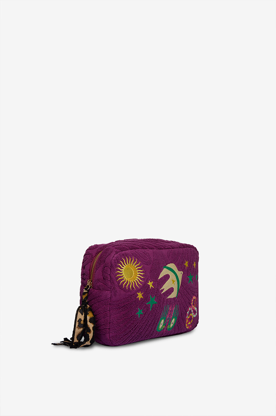 INDIA DEJONCKHEERE Trousse brodée en éponge Sunburst Serenity Medium Femme VIOLET 2
