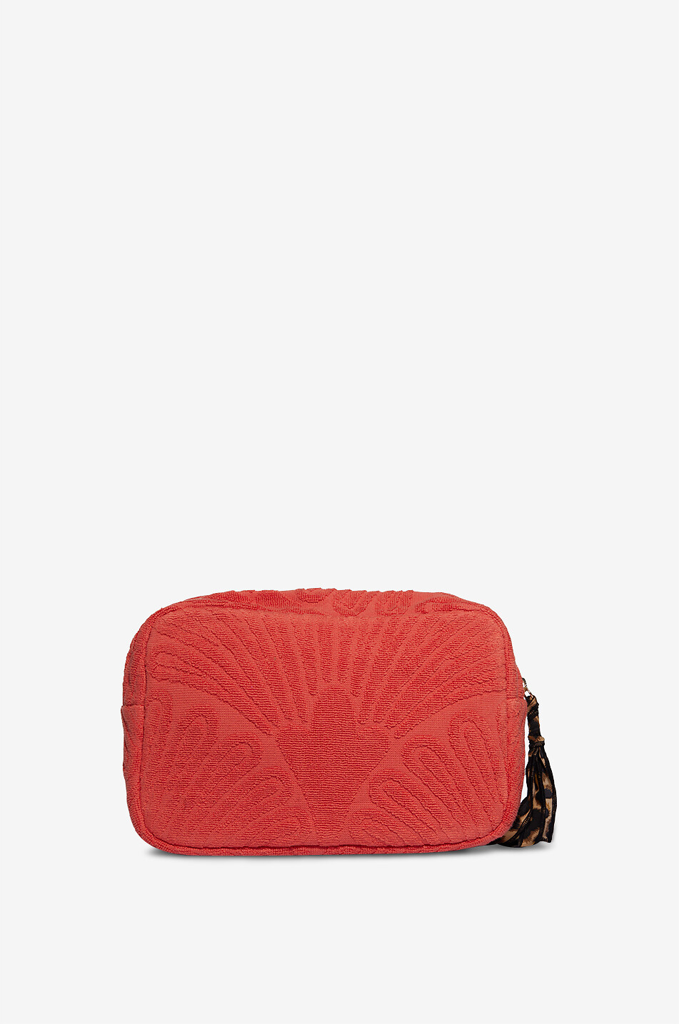 INDIA DEJONCKHEERE Trousse brodée en éponge Umbrella Escape Medium Femme ORANGE MOYEN 3