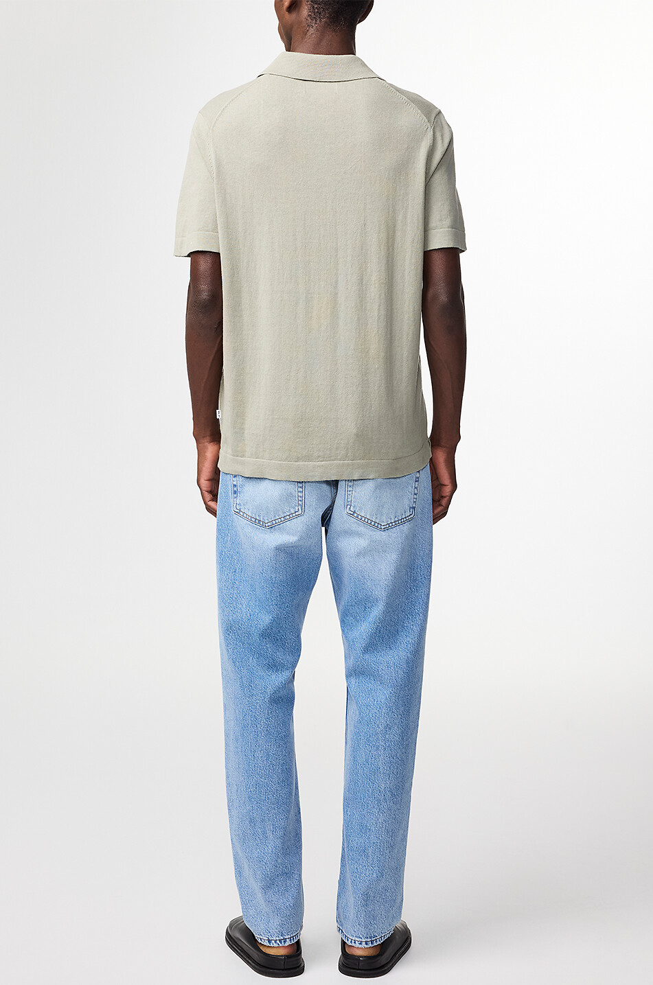 NN07 Ryan cotton and linen short-sleeved polo shirt Men LIGHT GREEN 4