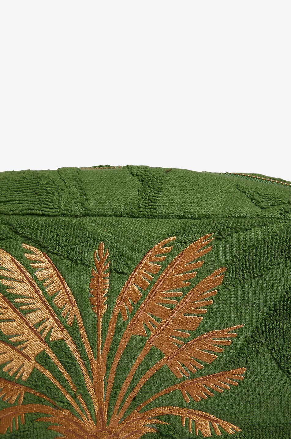 INDIA DEJONCKHEERE Palm Serenity Medium embroidered terry pouch Women GREEN 5