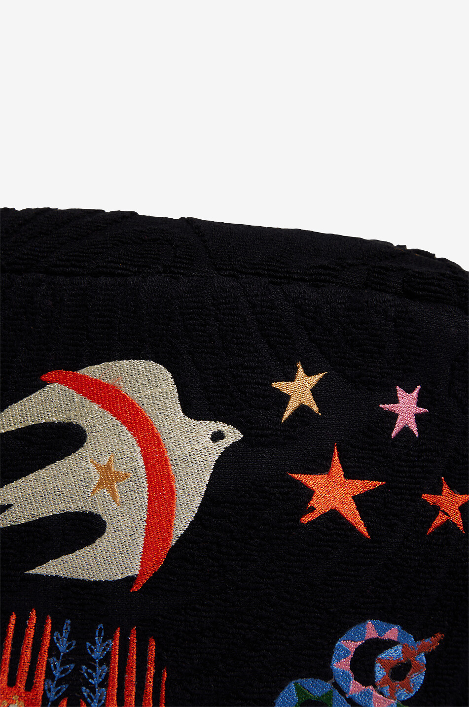 INDIA DEJONCKHEERE Trousse brodée en éponge Sunburst Serenity Medium Femme NOIR 5