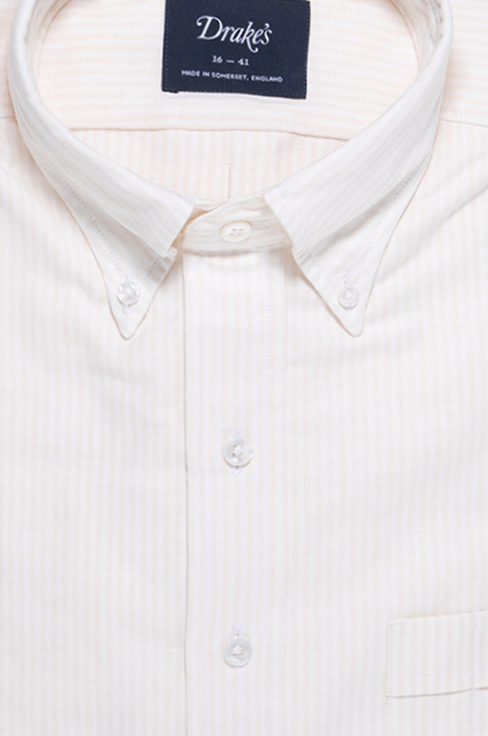 DRAKES Gestreiftes Oxford-Hemd Ticking Stripe Herren BEIGE 3