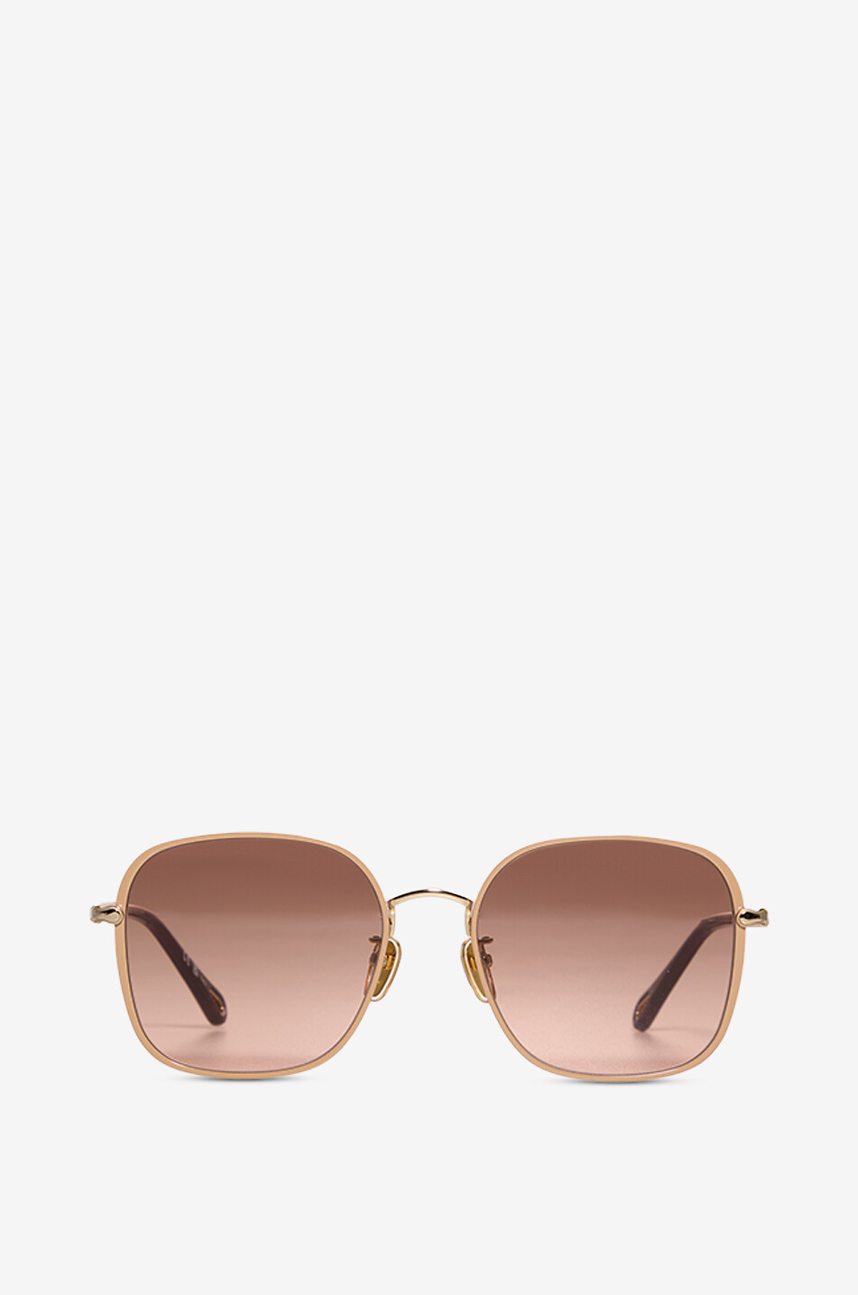 CHLOE Quadratische Sonnenbrille mit welligen Bügeln Damen GOLDEN 1