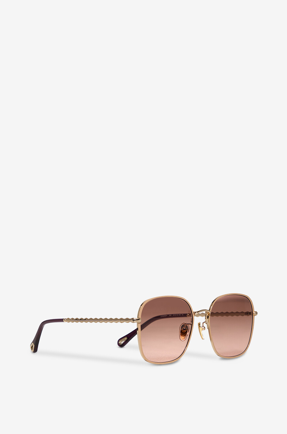 CHLOE Quadratische Sonnenbrille mit welligen Bügeln Damen GOLDEN 2