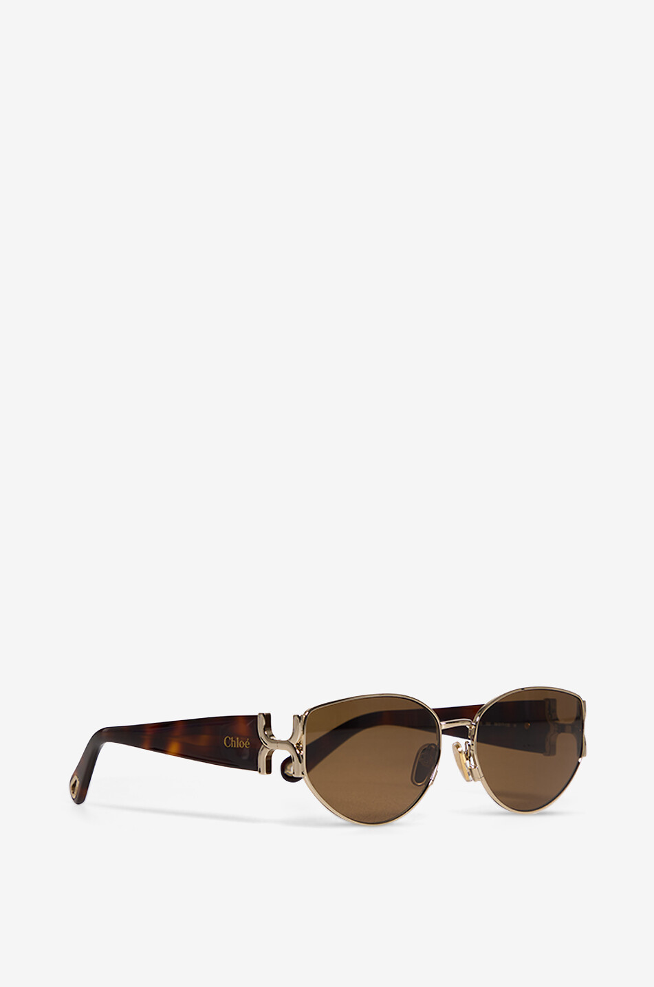 CHLOE Marcie metal and acetate cat-eye sunglasses Women BROWN 2