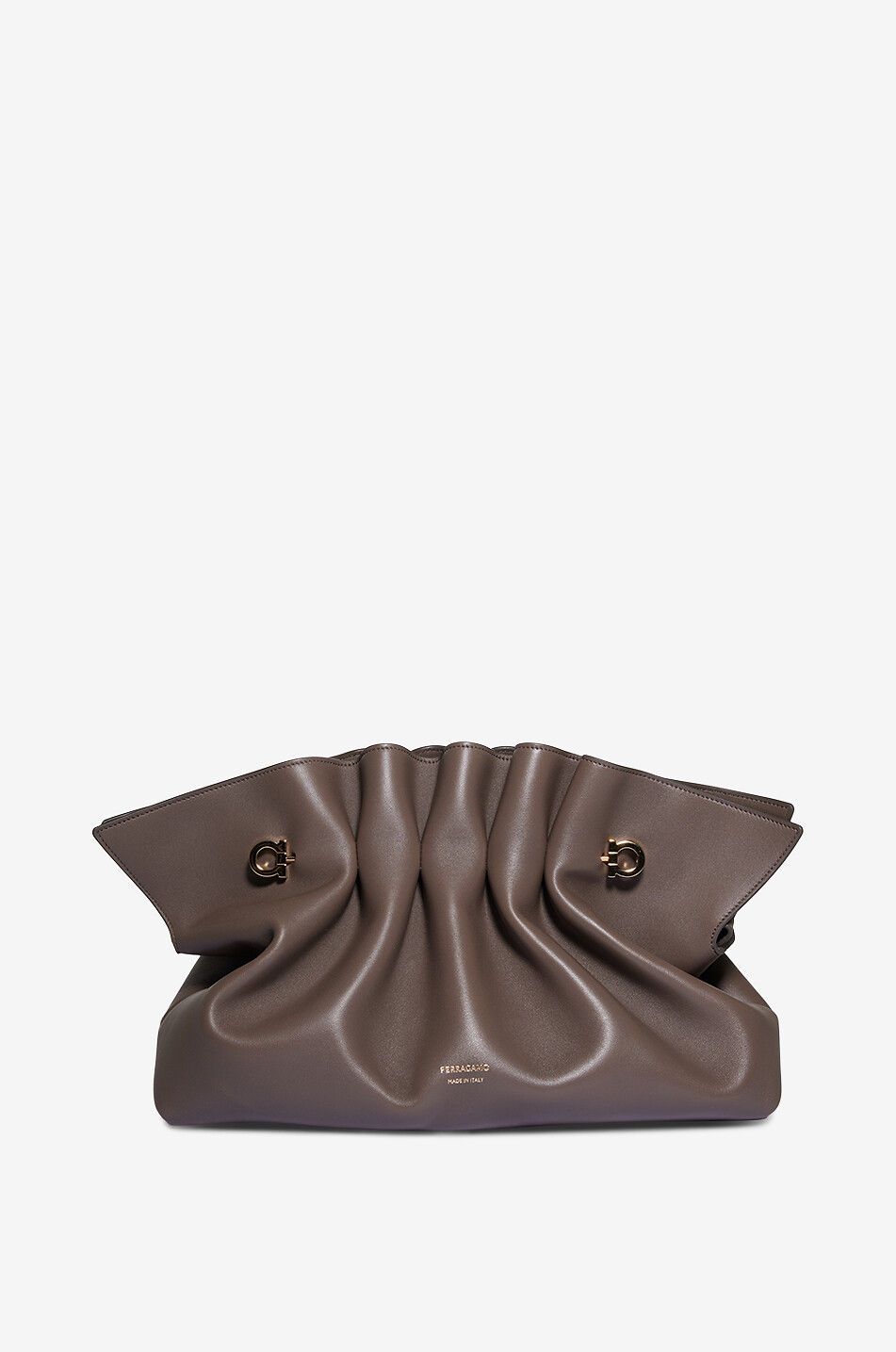 SALVATORE FERRAGAMO Ferragamo Soft Medium gathered smooth leather shoulder bag Women DARK GREY 1