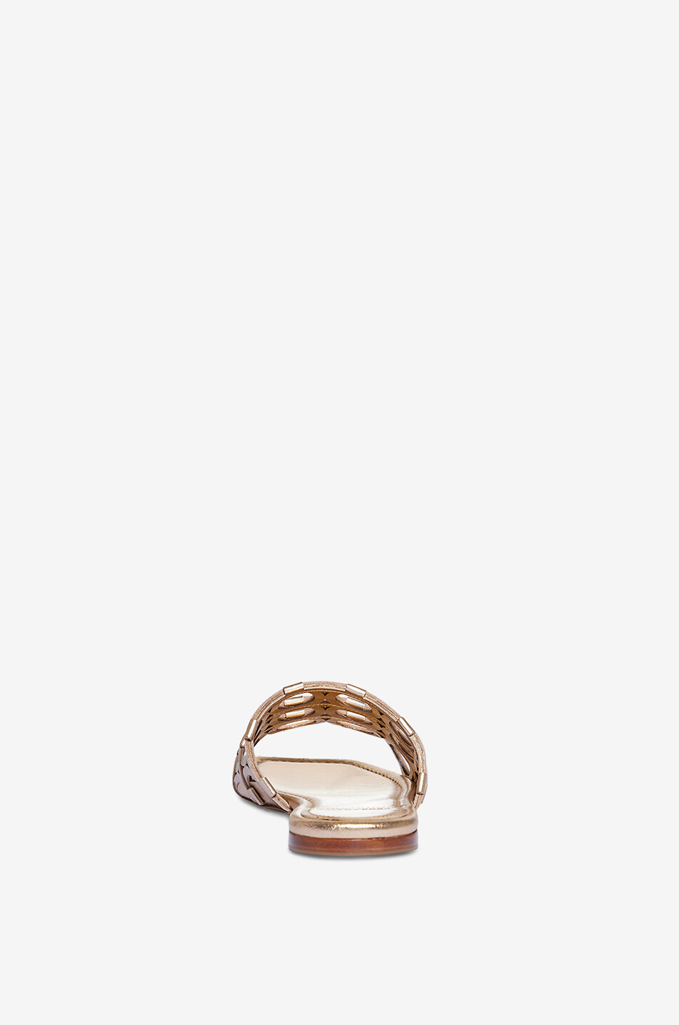 SALVATORE FERRAGAMO Erne Gancini metallic leather flat slides Women GOLDEN 4