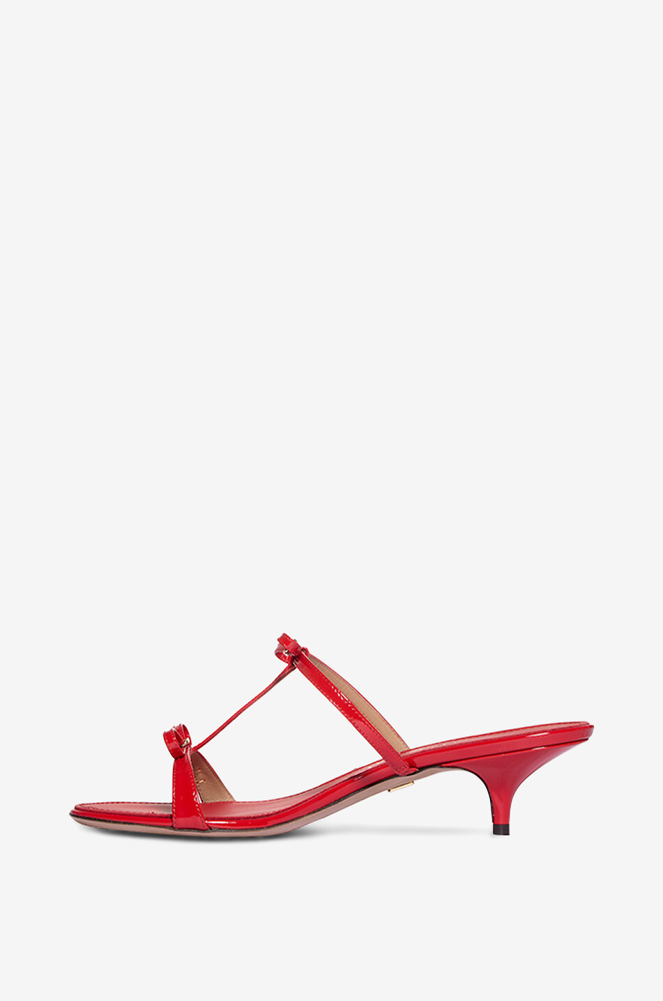 SALVATORE FERRAGAMO Abili Mini Bow 40 open patent leather mules Women RED 3