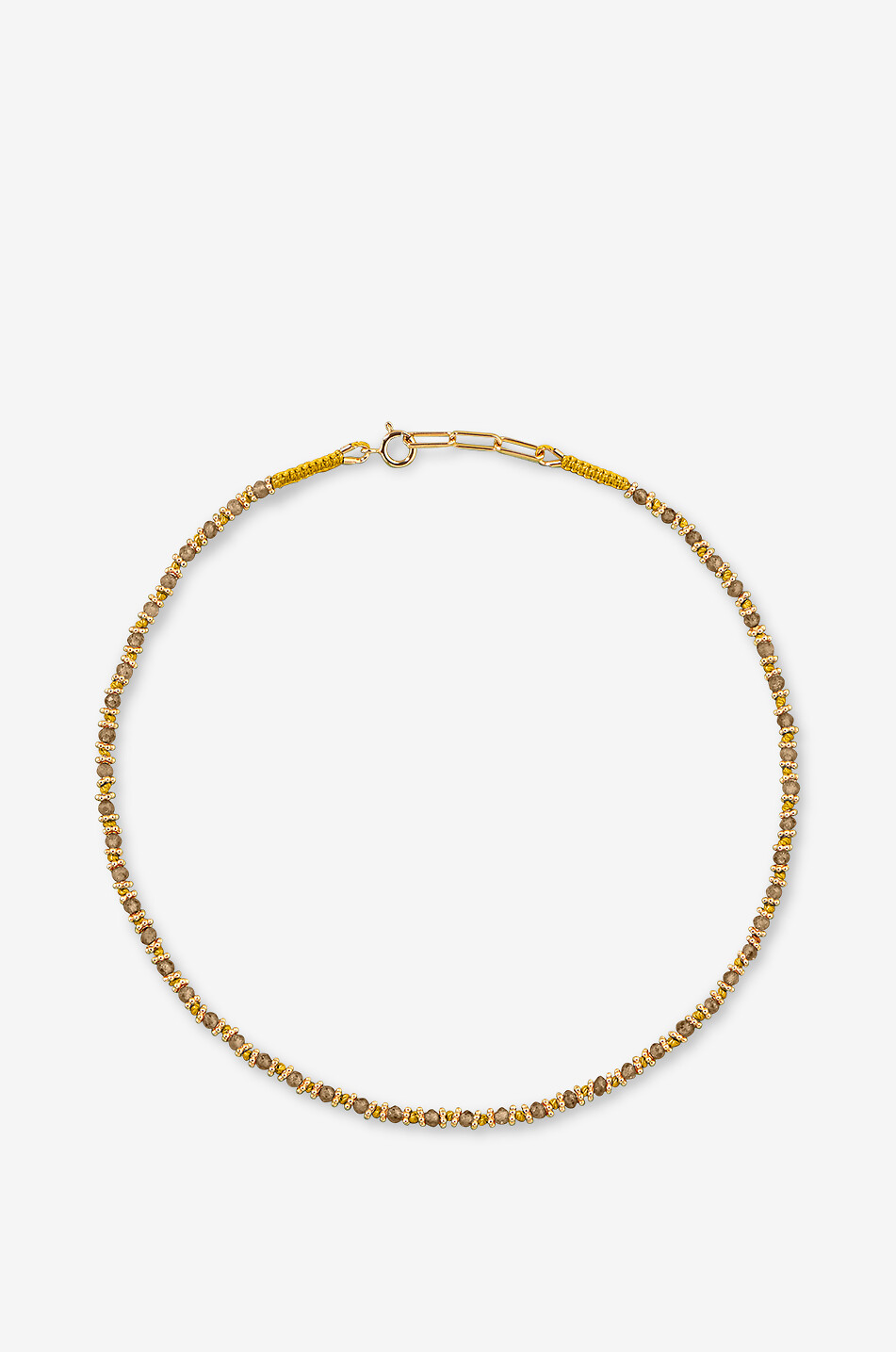 Collier sur cordon orné de quartz fumé Kamala