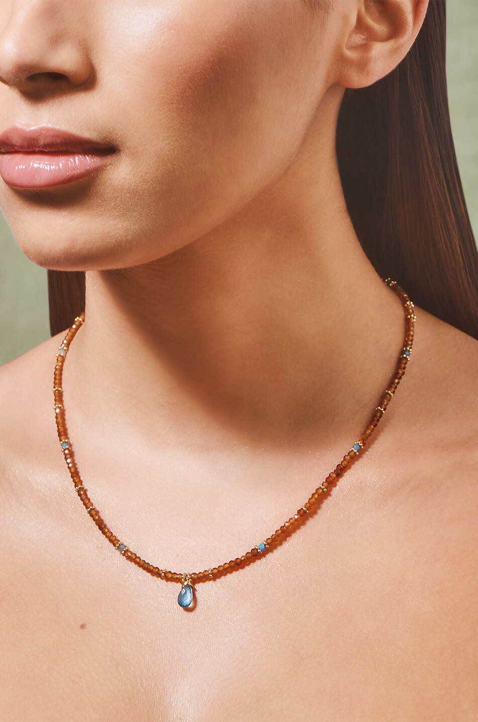 TITYARAVY Collier en perles de pierre fine Tapaz Femme MULTICOLORE 2