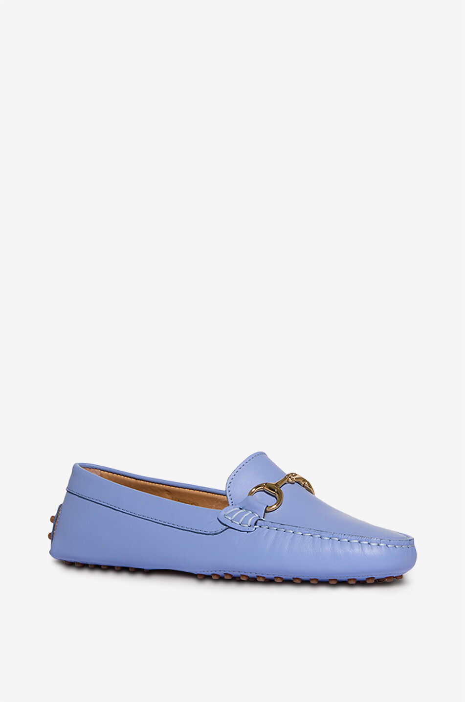 BONGÉNIE Mocassins en cuir nappa à picots Monza Femme BLEU MOYEN 1