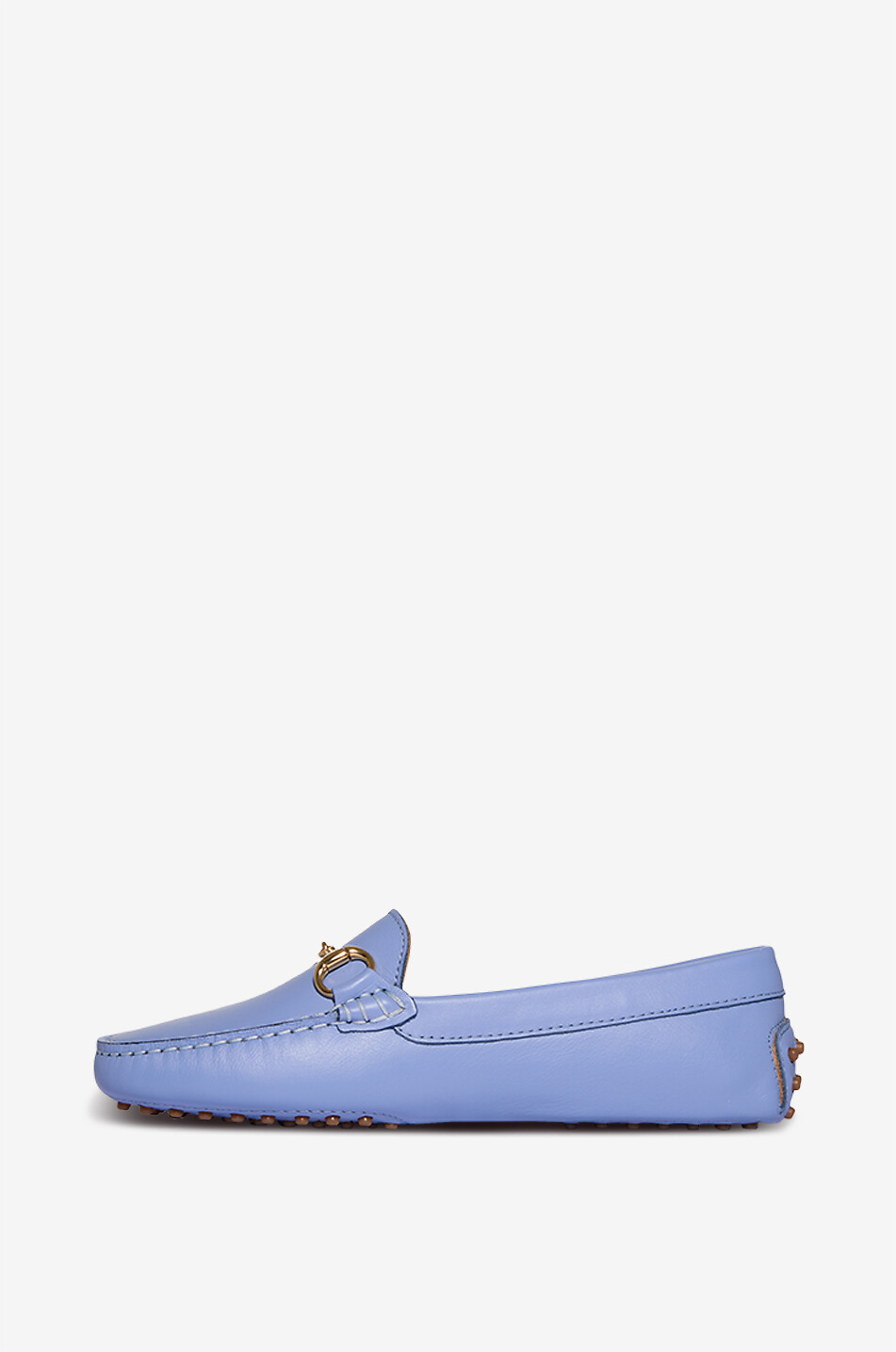 BONGÉNIE Mocassins en cuir nappa à picots Monza Femme BLEU MOYEN 3