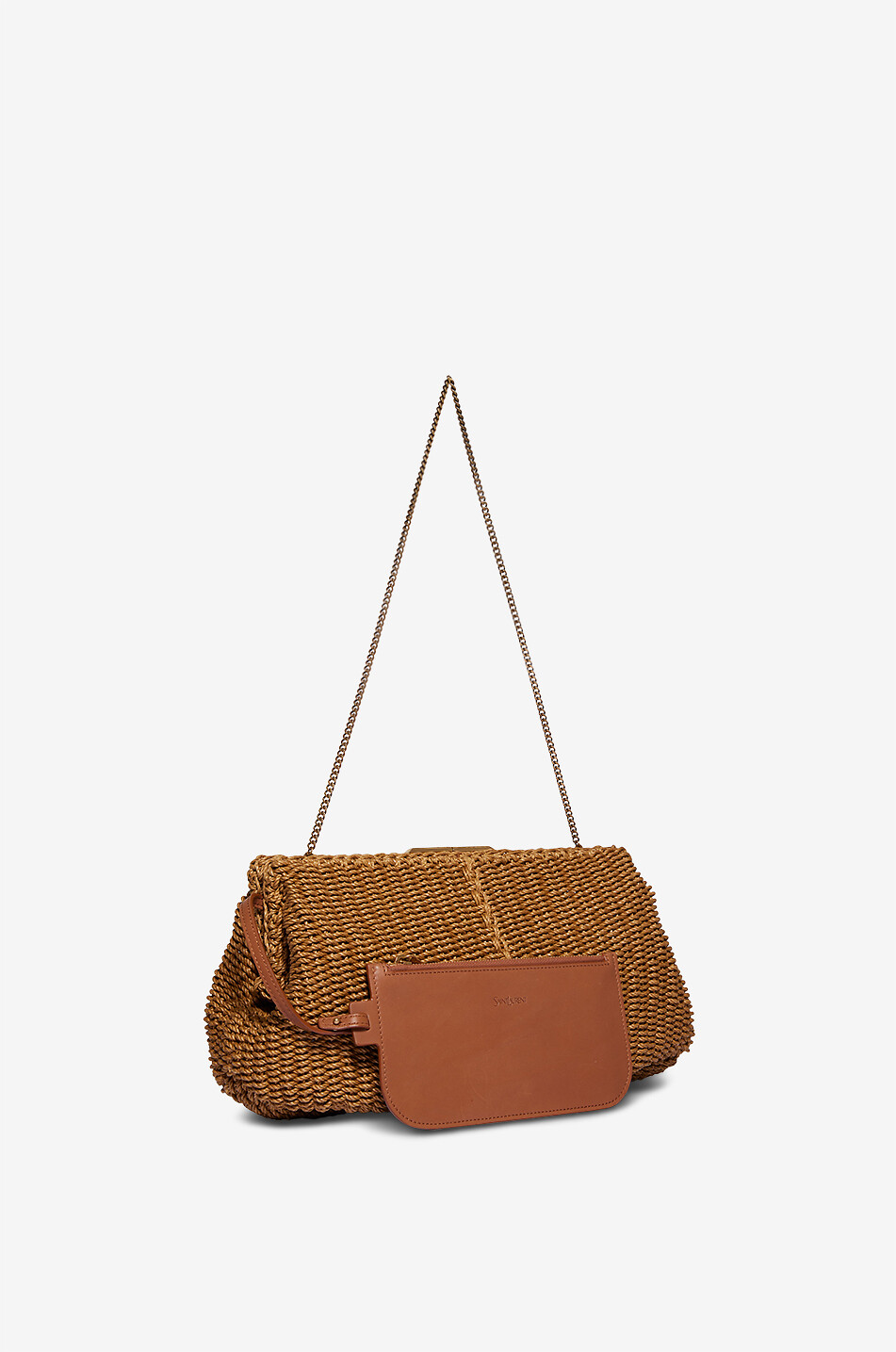 SAINT LAURENT PARIS Saint Laurent Large cord clutch Women LIGHT BROWN 5