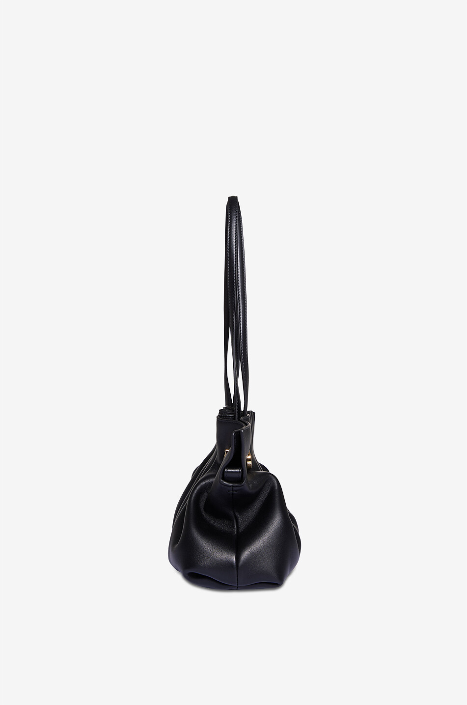 SALVATORE FERRAGAMO Ferragamo Soft Small gathered smooth leather shoulder bag Women BLACK 4