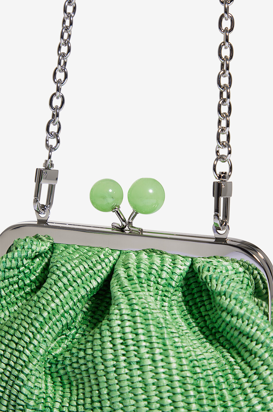 WEEKEND MAX MARA Sac à main en raphia Pasticcino Small Palmas Femme VERT 5