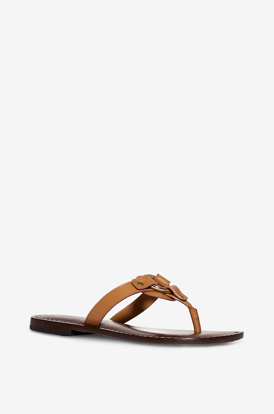 BONGENIE Sidney leather thongs Women LIGHT BROWN 1
