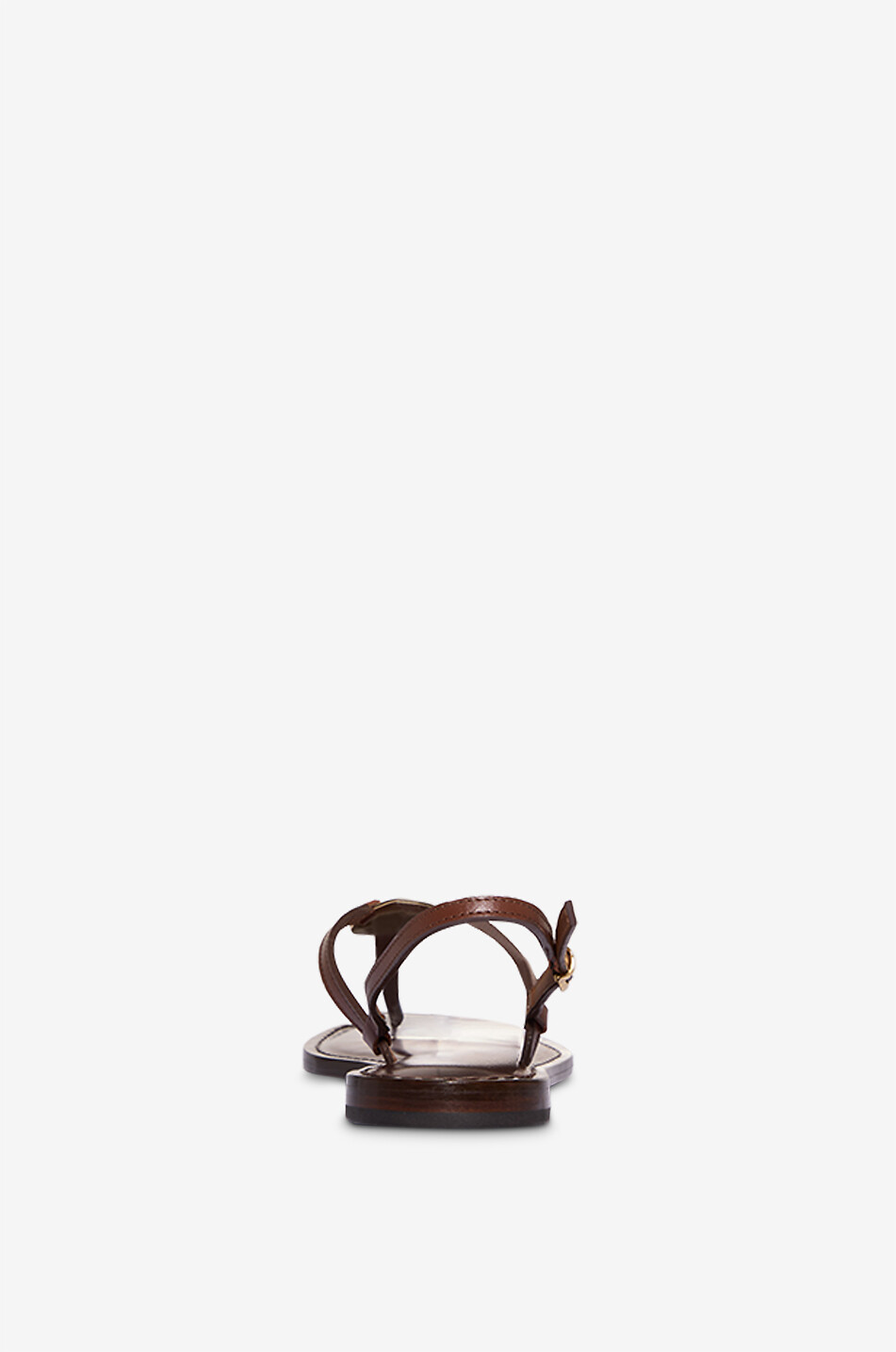 BONGENIE Sandales plates en cuir à bride orteil Sidney Femme MARRON FONCÉ 4