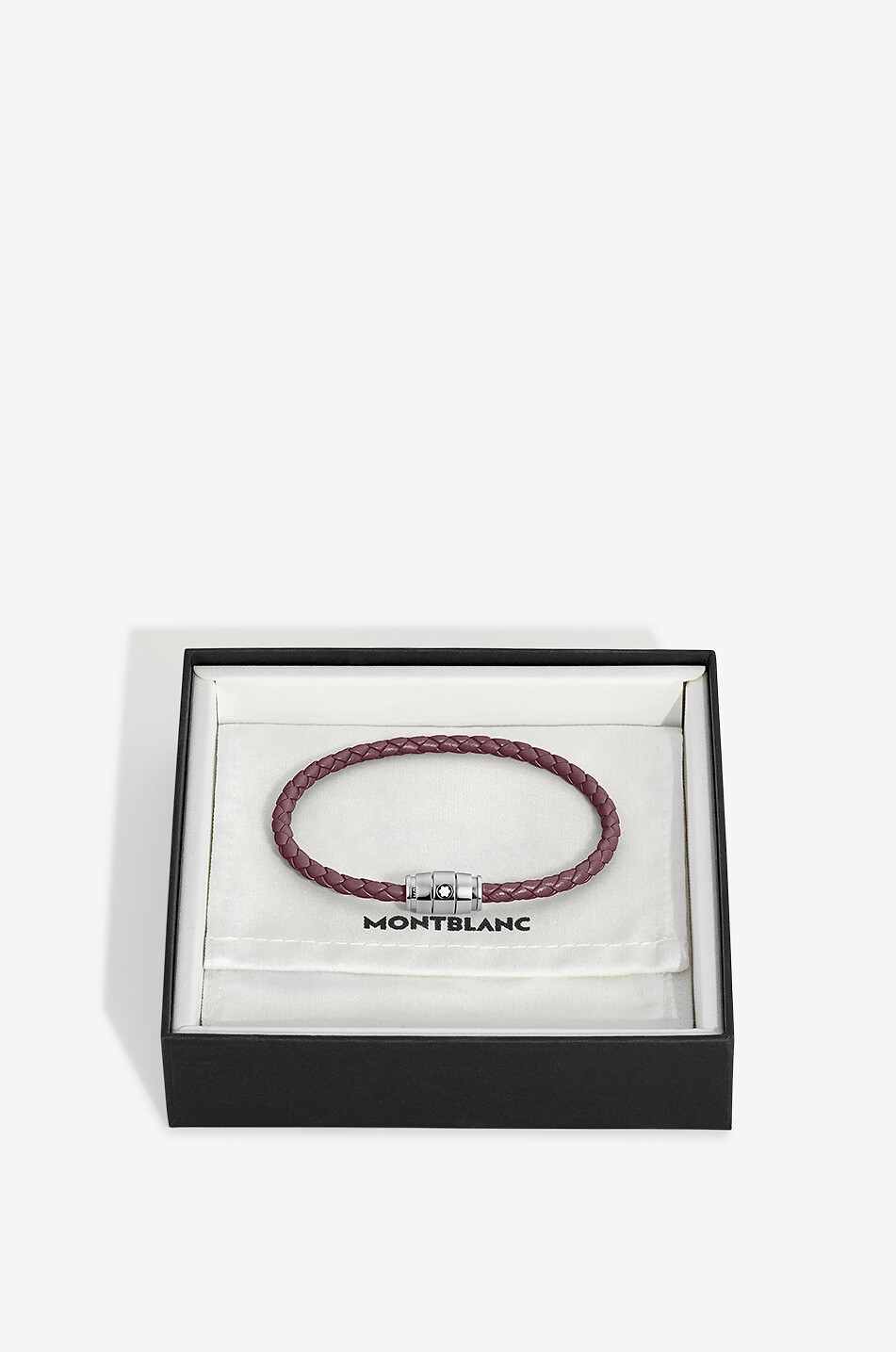 MONTBLANC Bracelet tressé en cuir lisse 3 Rings Cassis - 60 Homme VIOLET 3