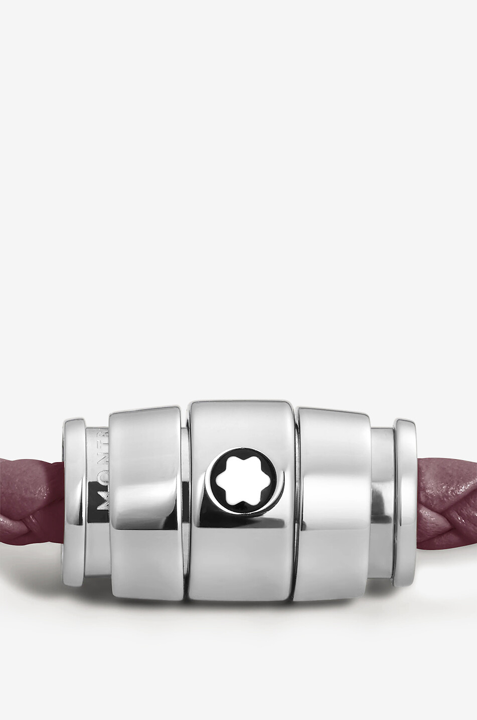 MONTBLANC Bracelet tressé en cuir lisse 3 Rings Cassis - 60 Homme VIOLET 4
