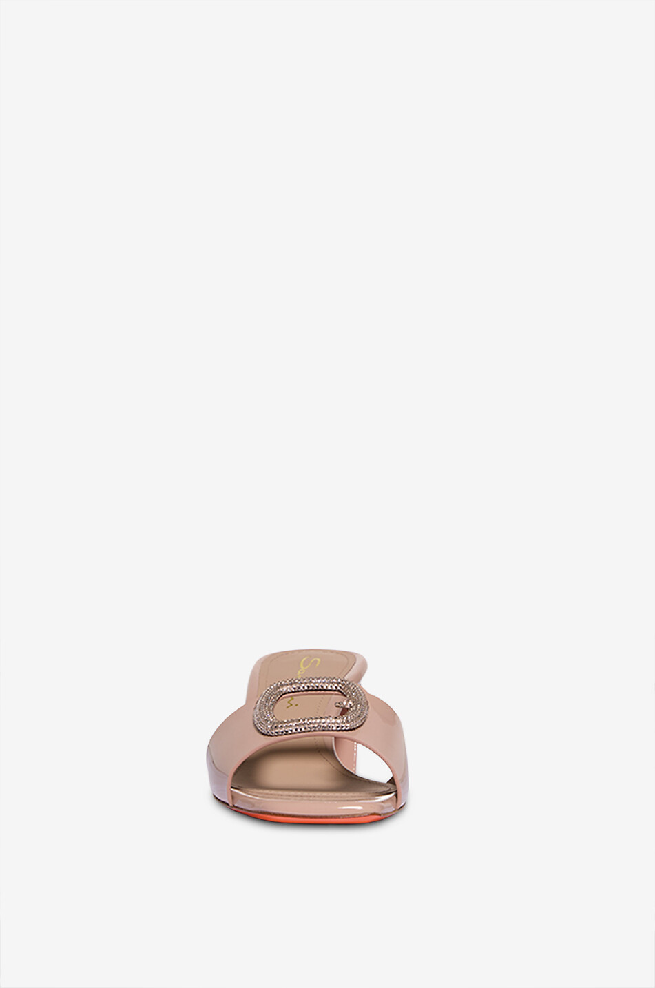 SANTONI Pantoletten mit Absatz aus Lackleder mit Kristallen Damen HELLROSA 2