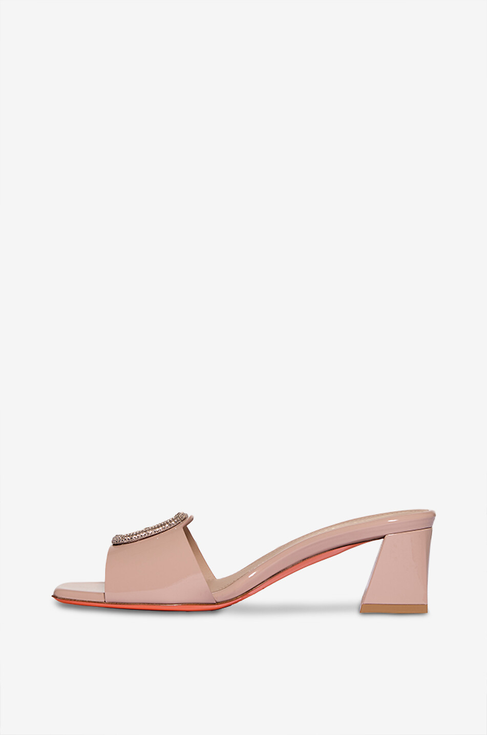 SANTONI Pantoletten mit Absatz aus Lackleder mit Kristallen Damen HELLROSA 3