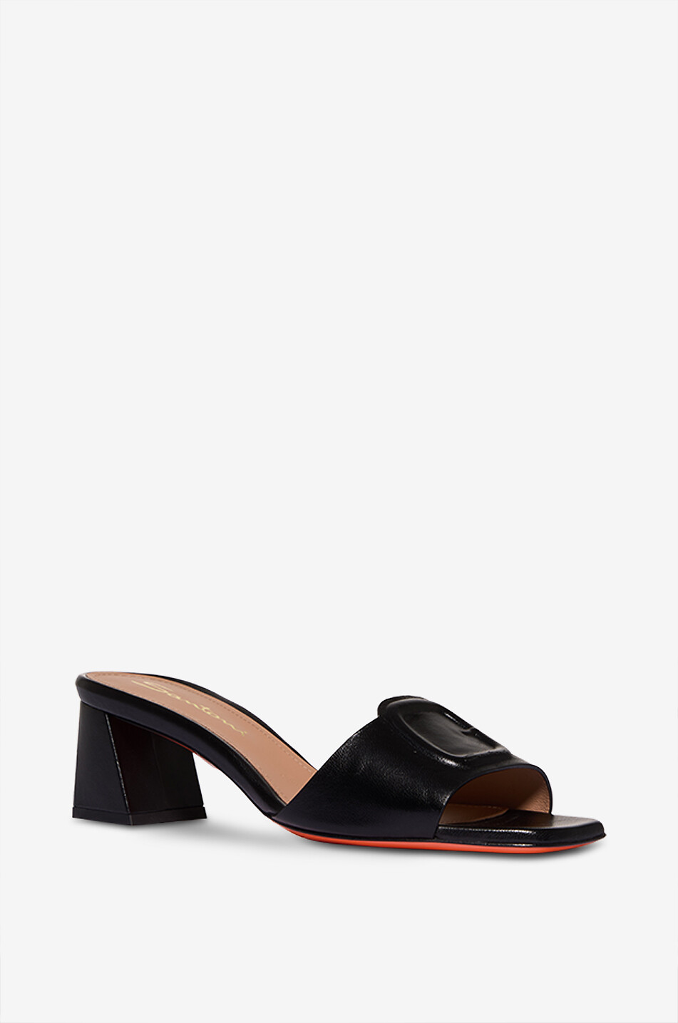 SANTONI Leather heeled mules Women BLACK 1