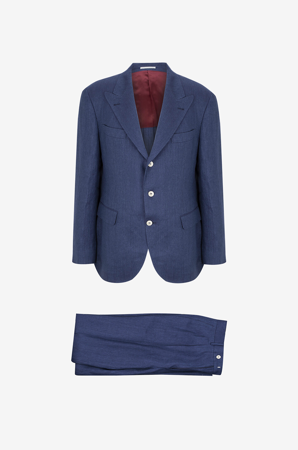 BRUNELLO CUCINELLI Zweiteiliger Fischgräten-Anzug aus Leinen Herren DUNKELBLAU 1