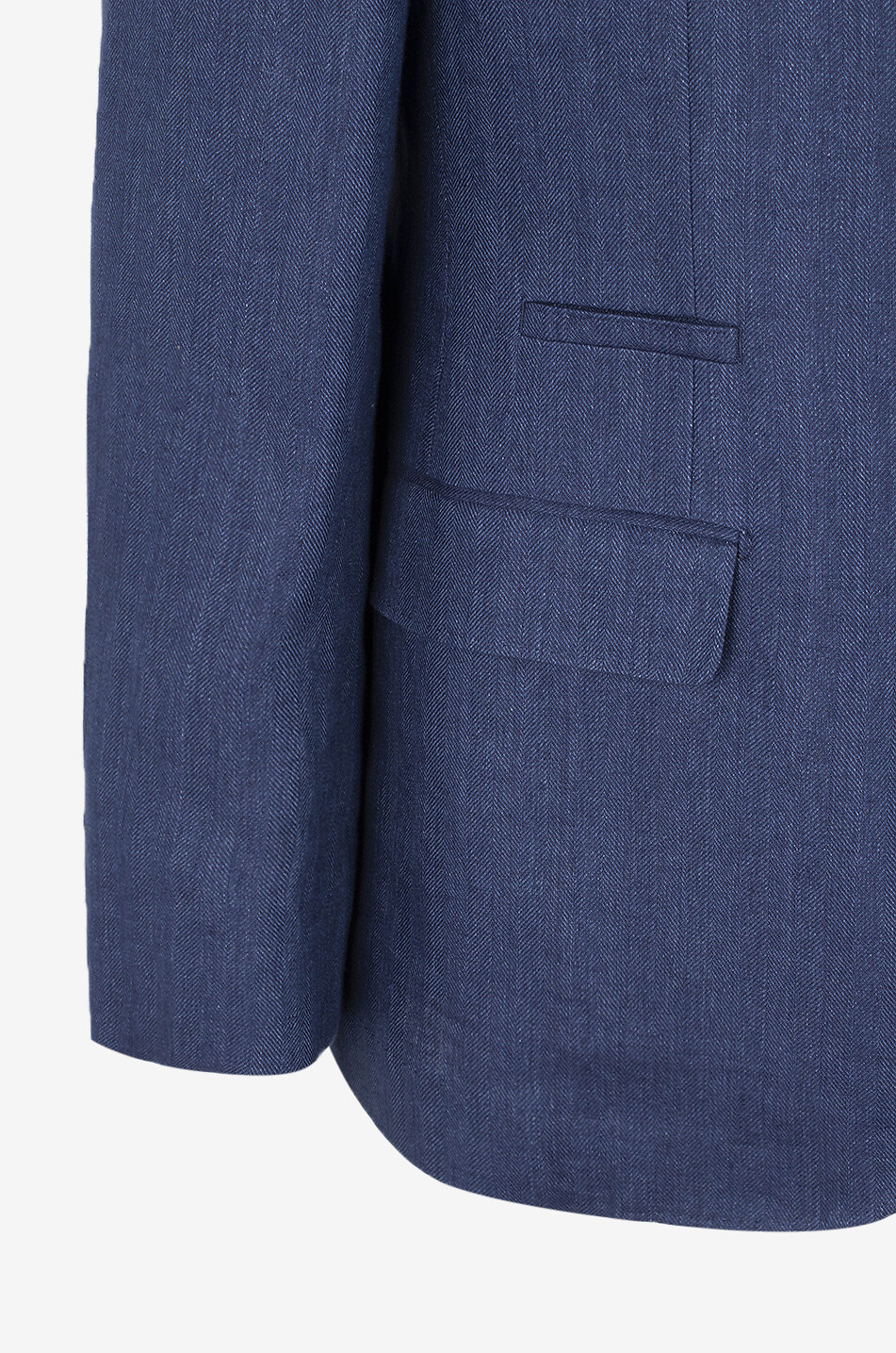 BRUNELLO CUCINELLI Zweiteiliger Fischgräten-Anzug aus Leinen Herren DUNKELBLAU 3