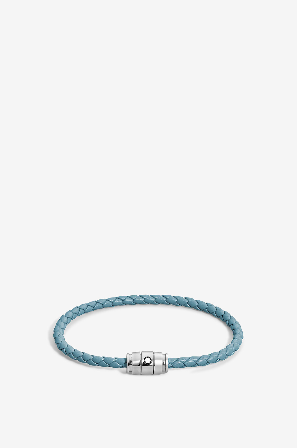 Glattleder-Flechtarmband 3 Rings Smoky Blue - 63