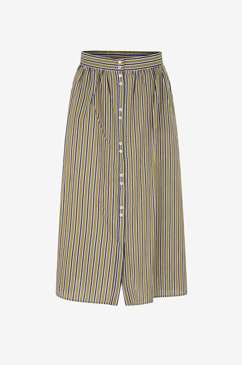 BALZAC PARIS Sally striped flared midi skirt Women KHAKI 1