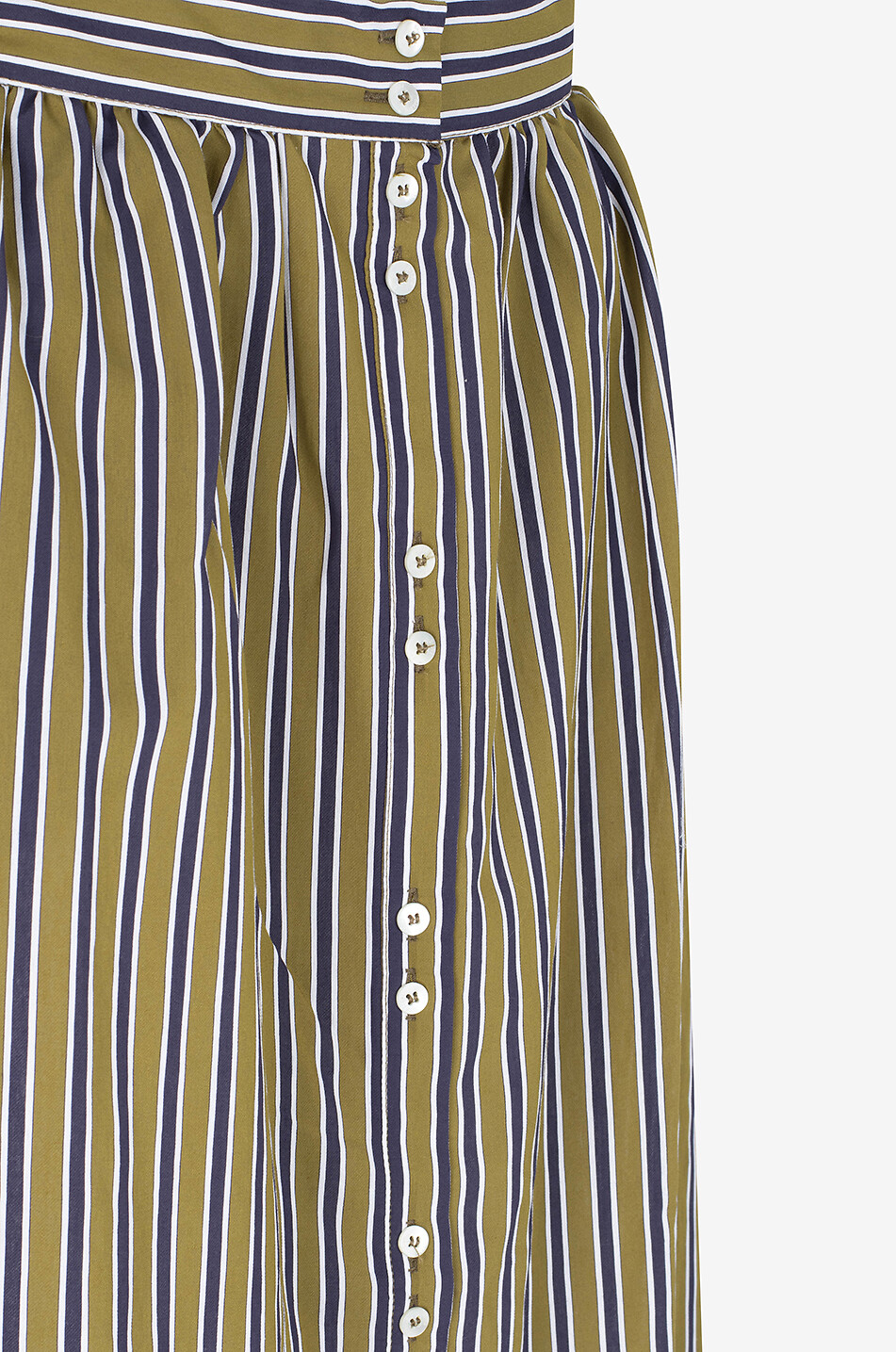 BALZAC PARIS Sally striped flared midi skirt Women KHAKI 3