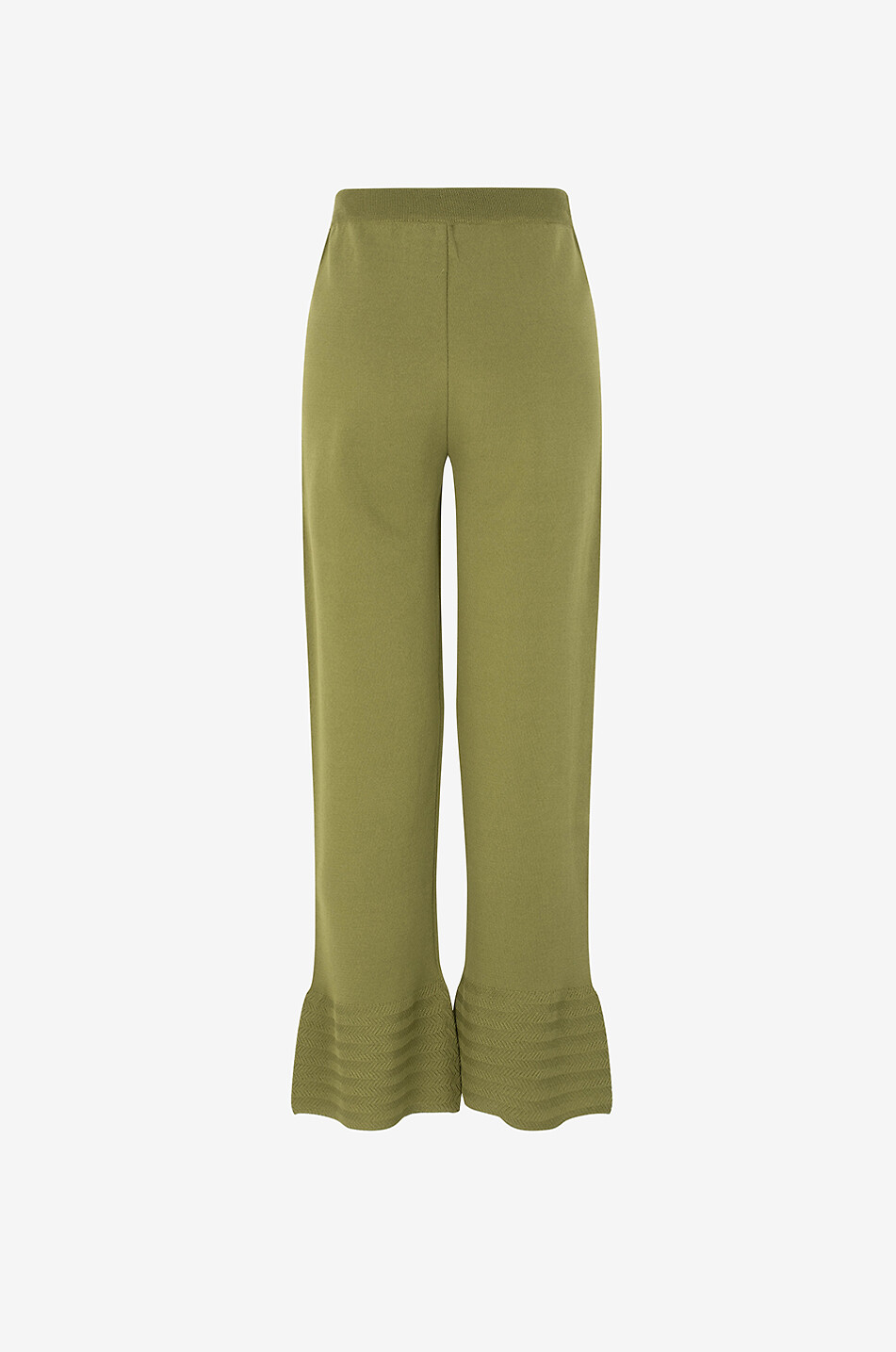 BALZAC PARIS Pantalon en maille à chevilles volantées Léon Femme VERT 2
