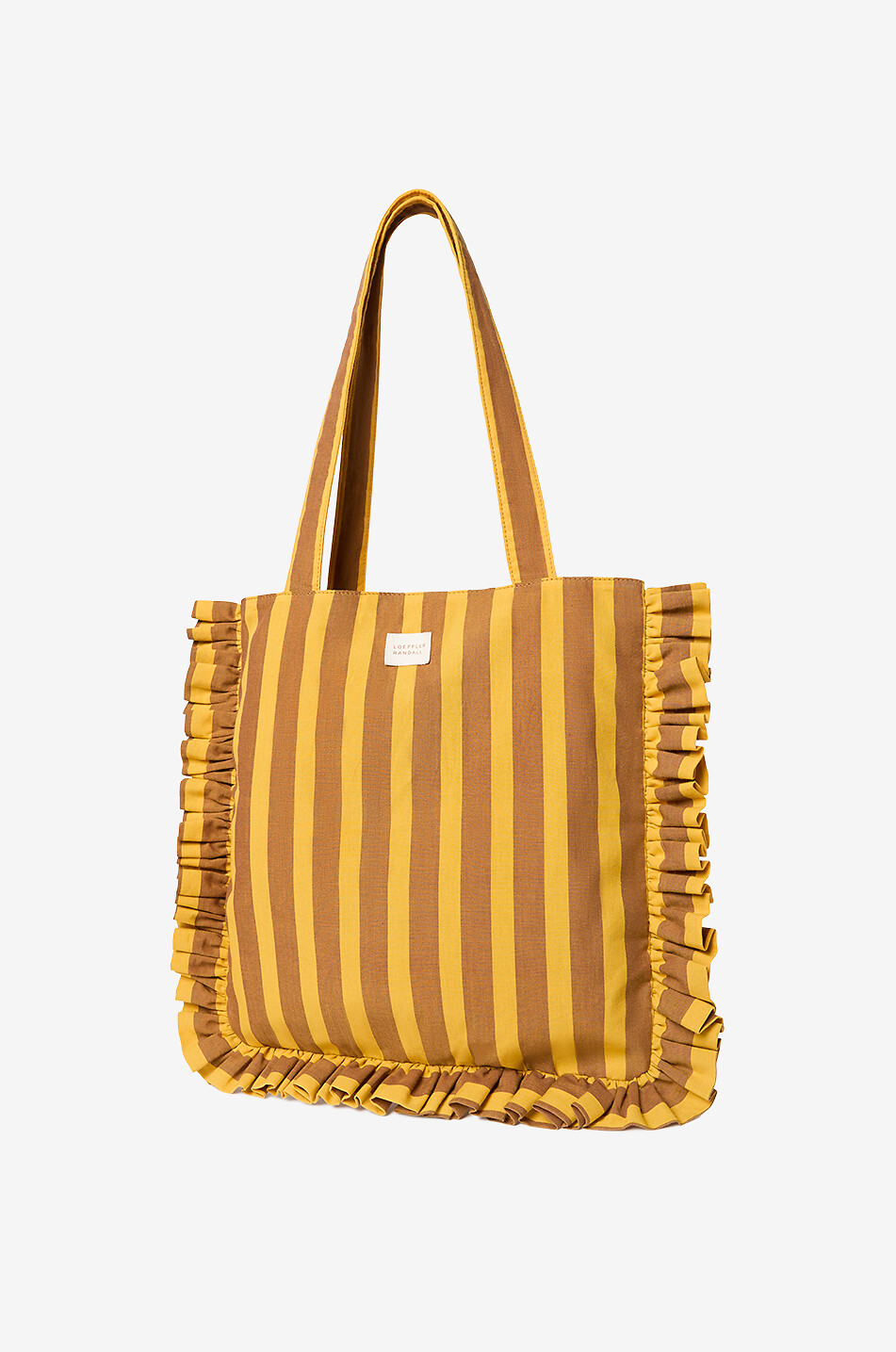 LOEFFLER RANDALL Justine striped cotton tote bag Women DARK YELLOW 2